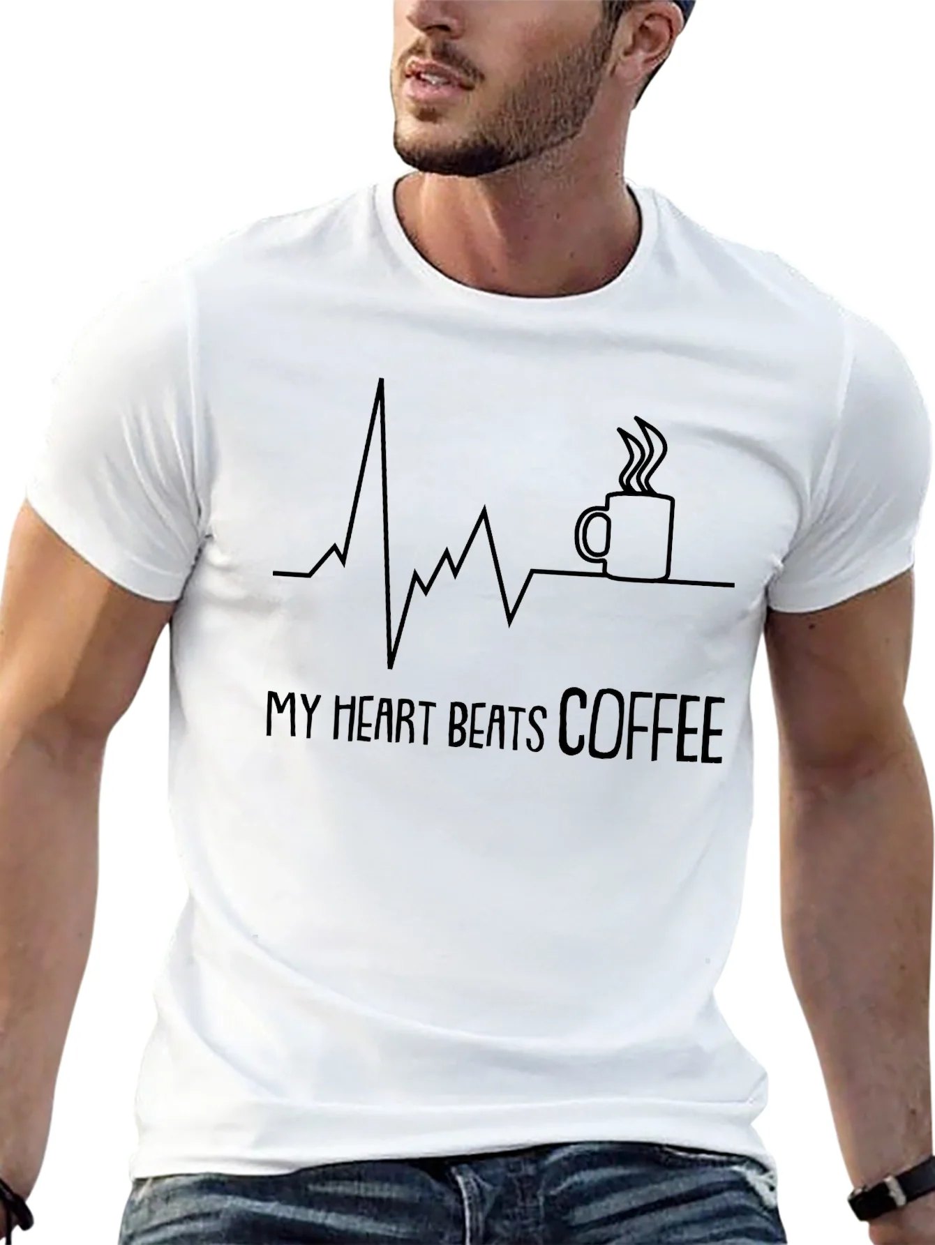 My Heart Beats Coffee Graphic Tee
