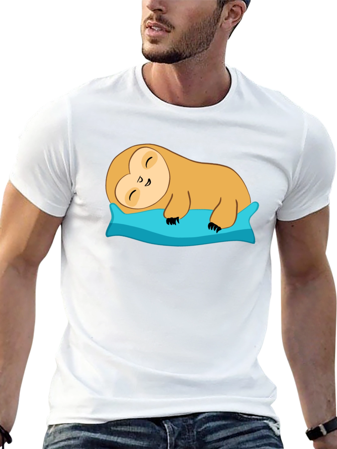 Sleeping Sloth Graphic Tee - Soft Cotton Comfort