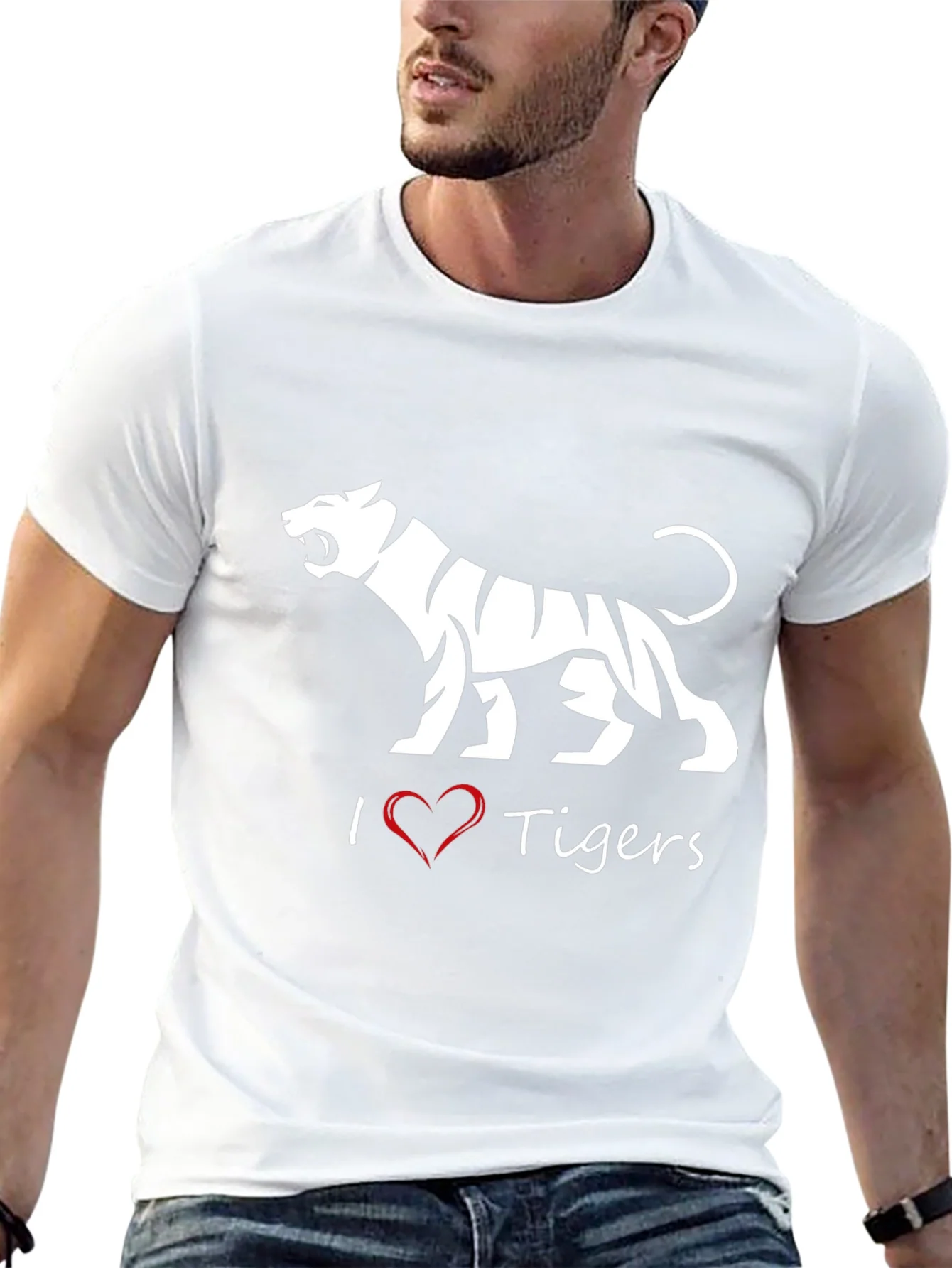 I Love Tigers Black T-Shirt