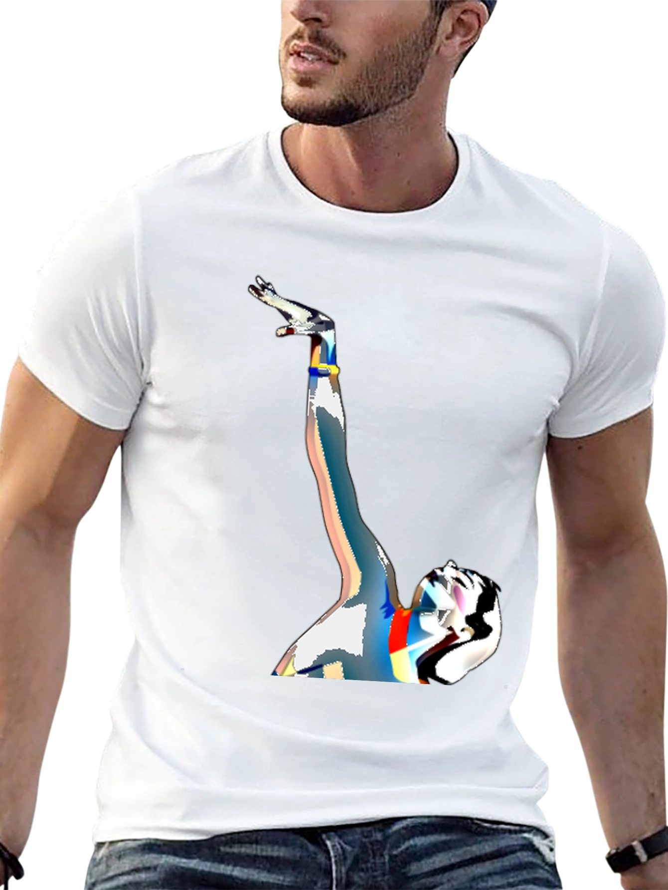 Abstract Figure Graphic Black T-Shirt