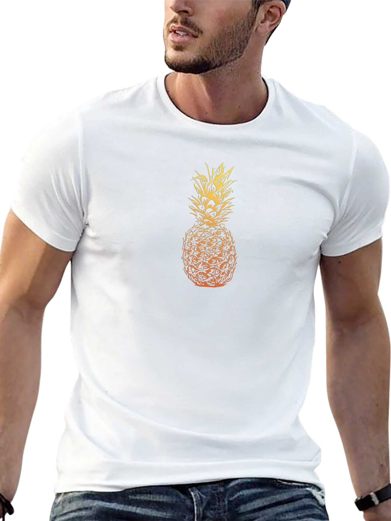 Pineapple Graphic Tee - Stylish Black T-Shirt