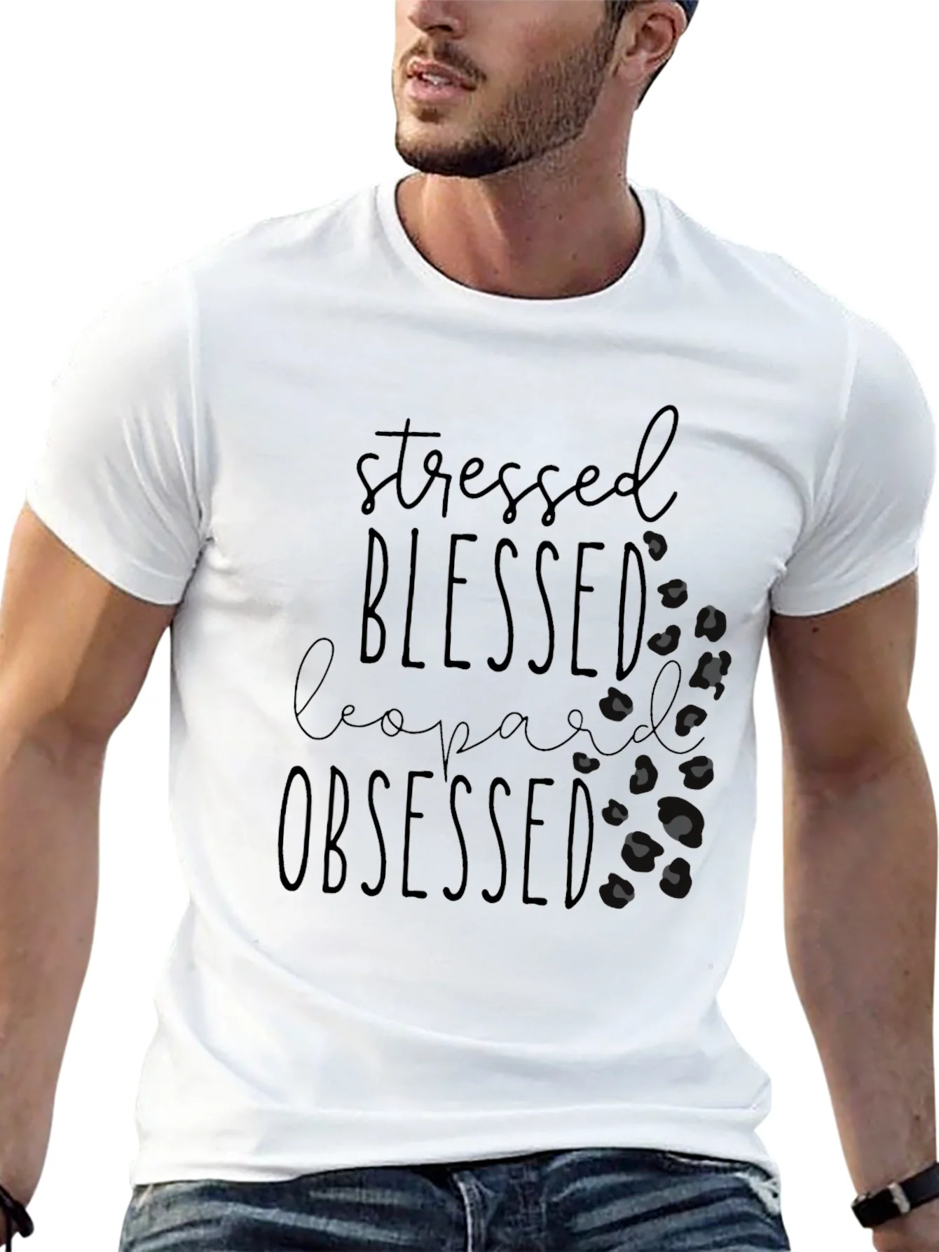Stressed Blessed Leopard Obsessed Tee