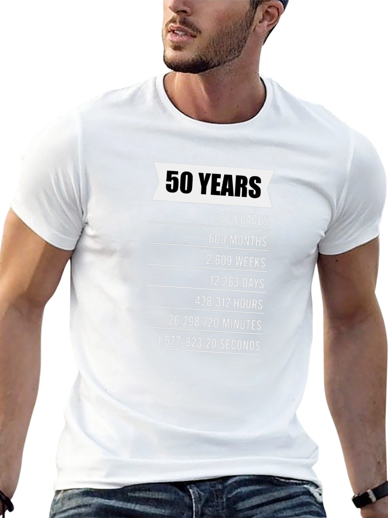 50th Birthday T-Shirt - 5 Decades Milestone Tee