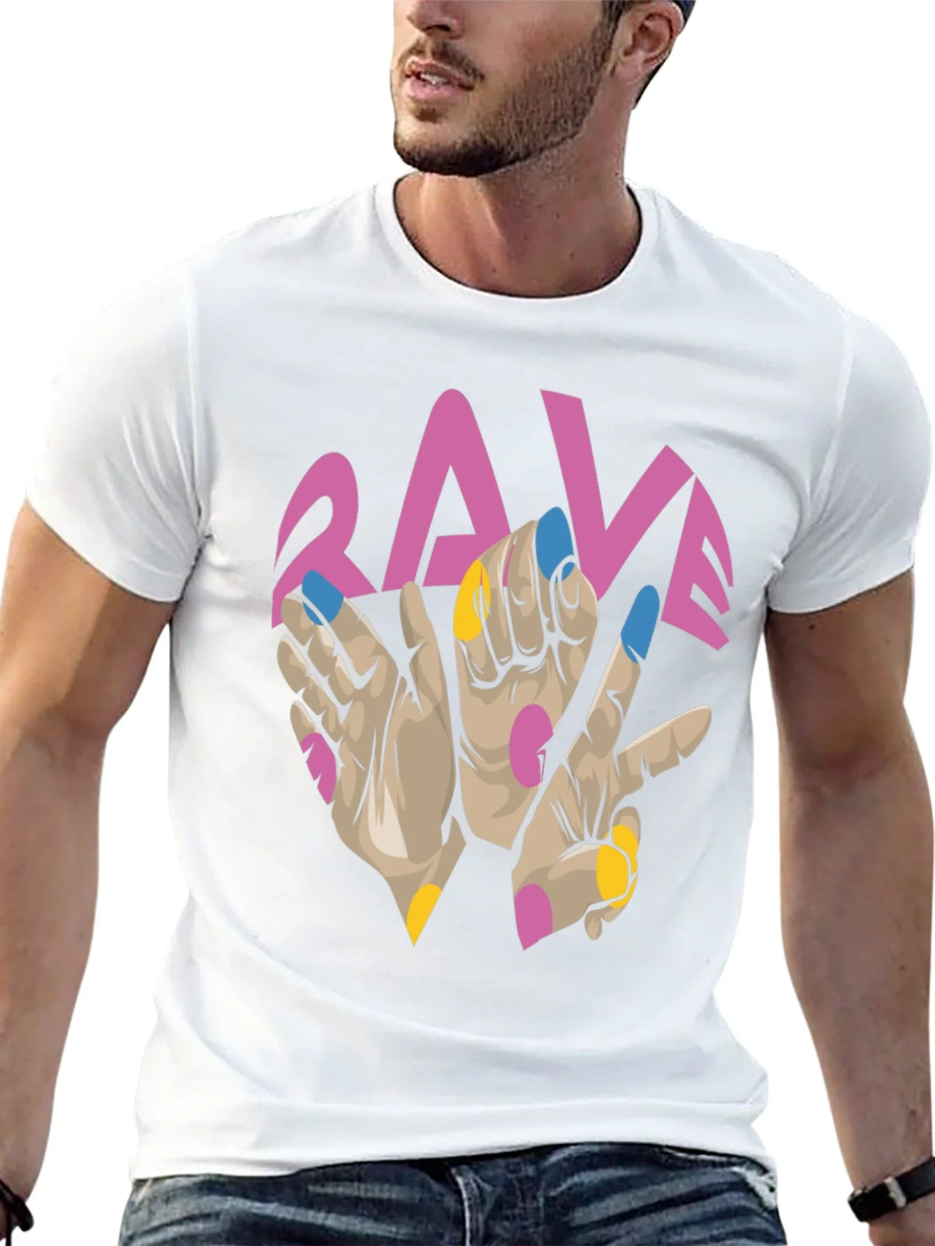 Rave Hand Graphic Black T-Shirt