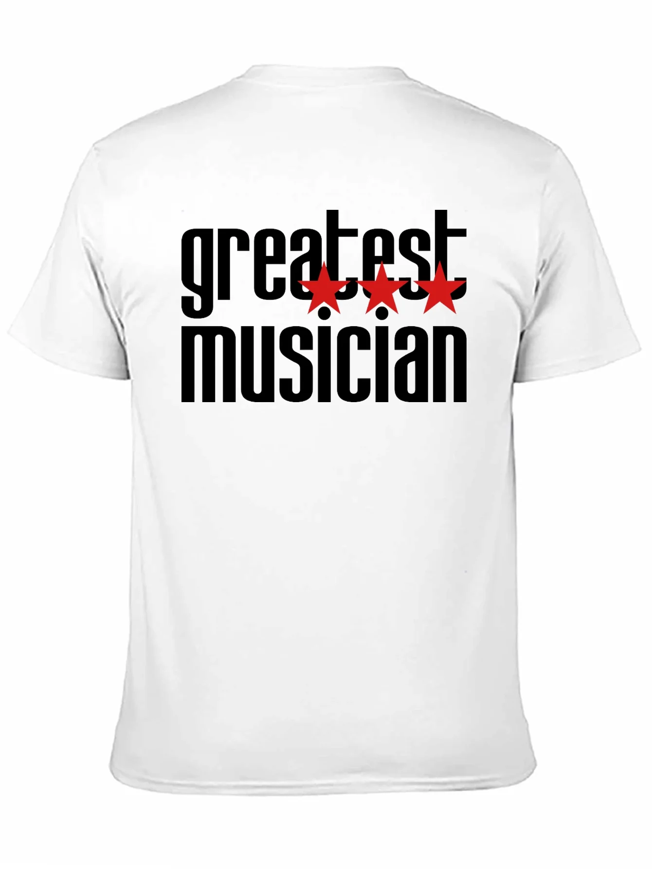 Greatest Musician Black T-Shirt with Red Stars