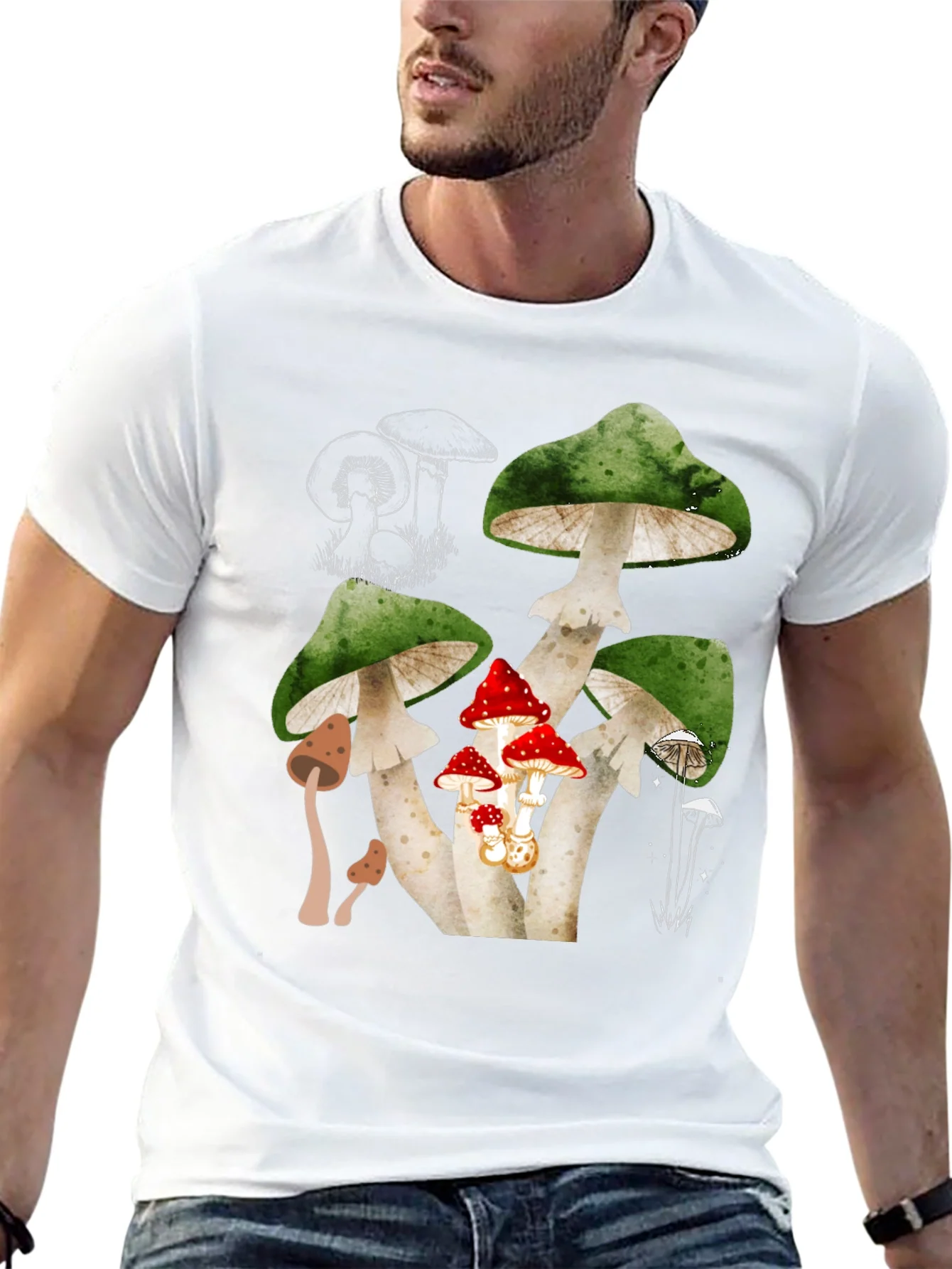 Mushroom Graphic Tee - Unique Nature Design