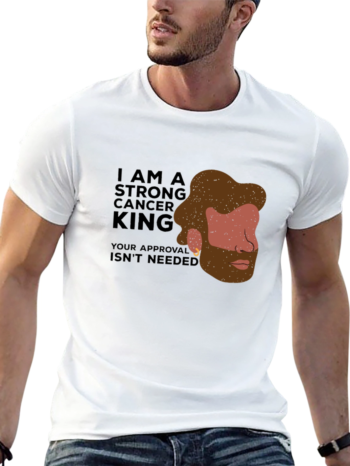 Strong Cancer King Black T-Shirt