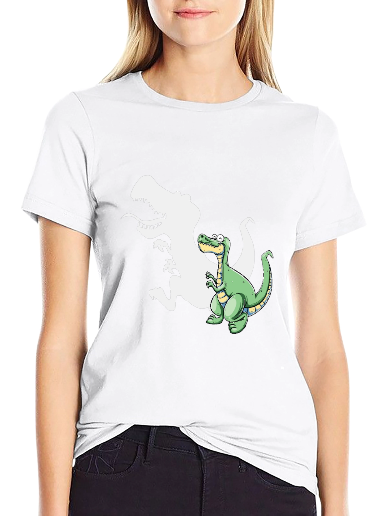 Dinosaur Shadow T-Shirt - Fun Graphic Tee