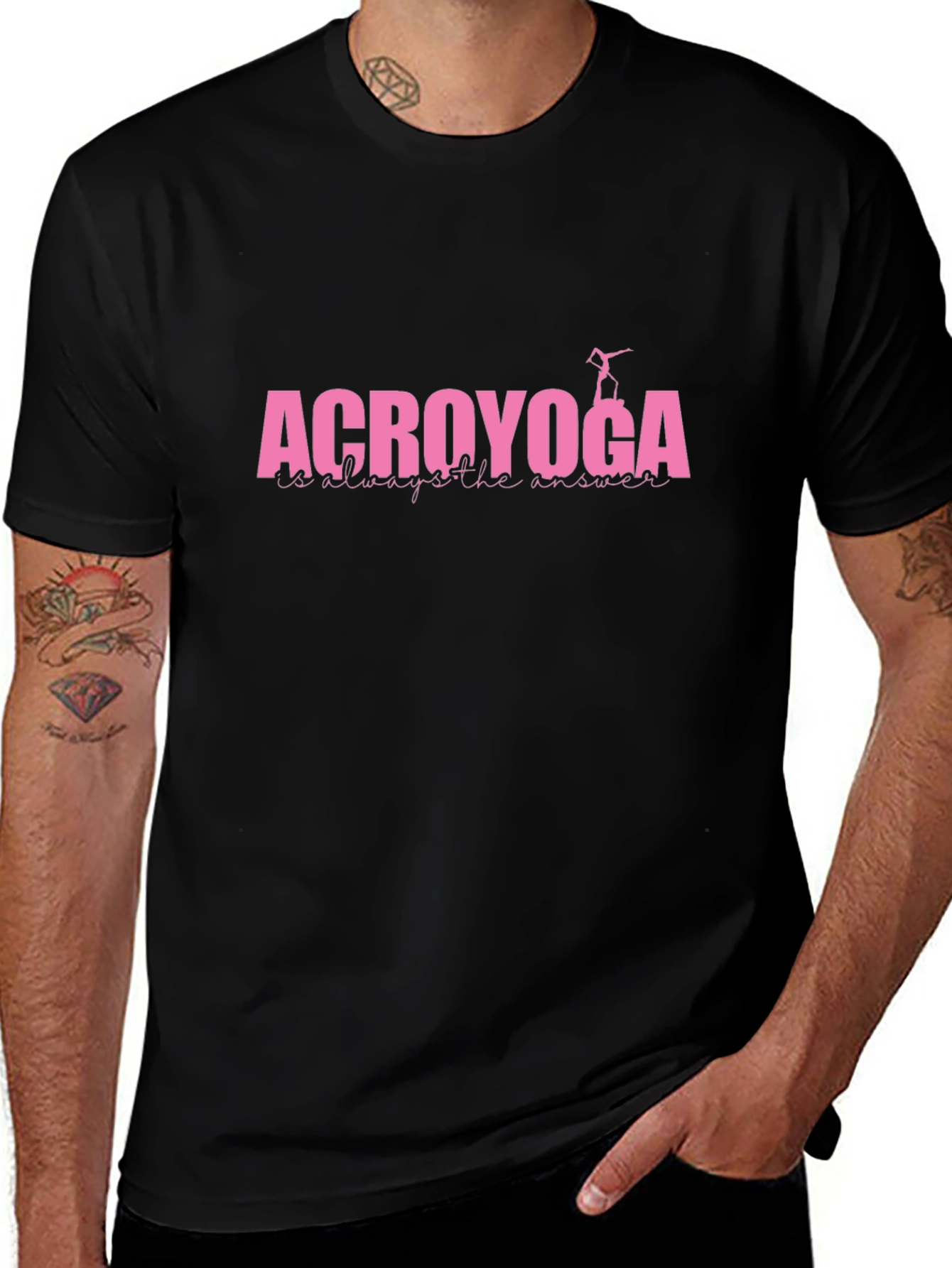 AcroYoga Tee: Always the Answer Black T-Shirt