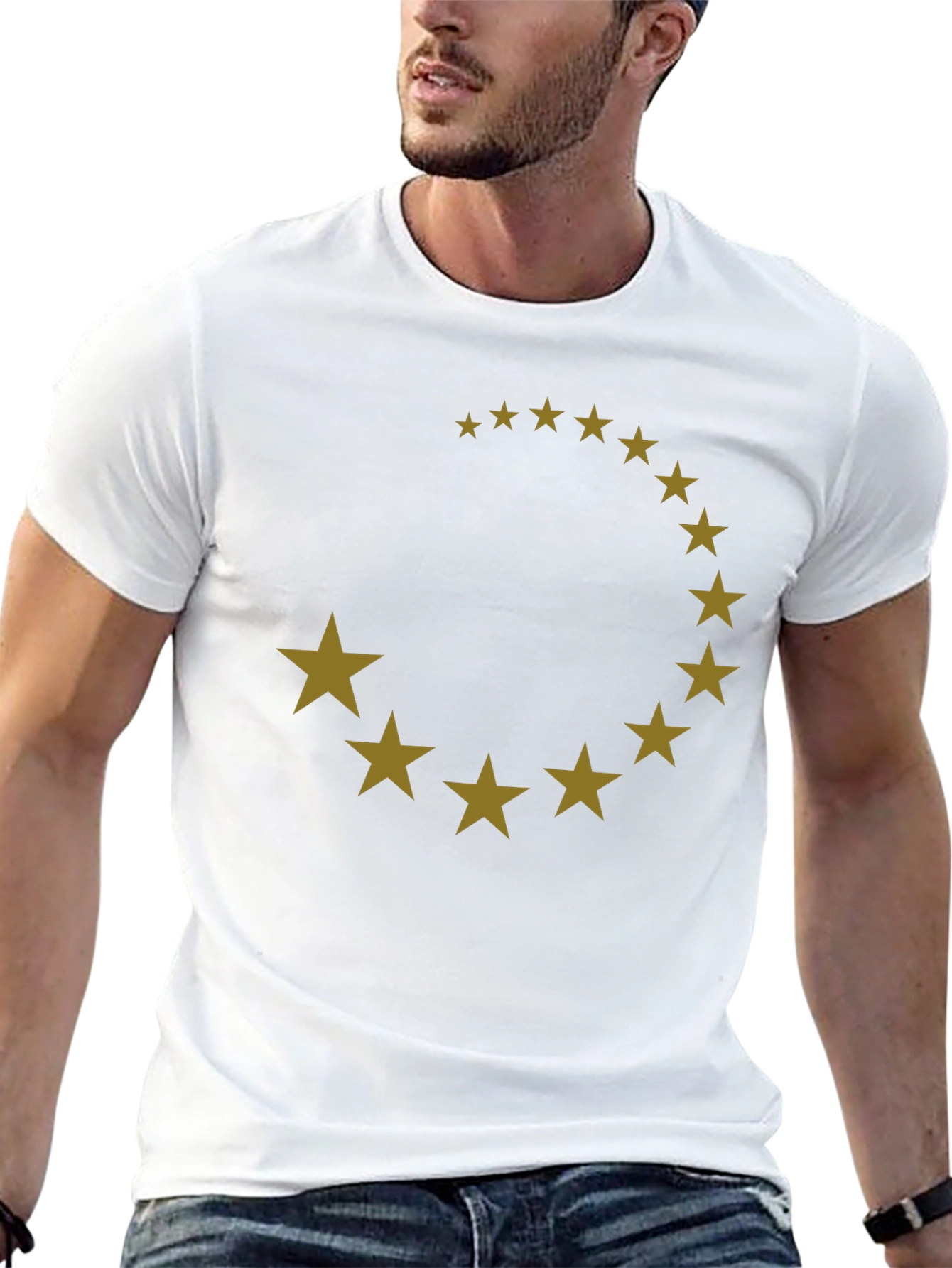 Star Circle Graphic Black T-Shirt
