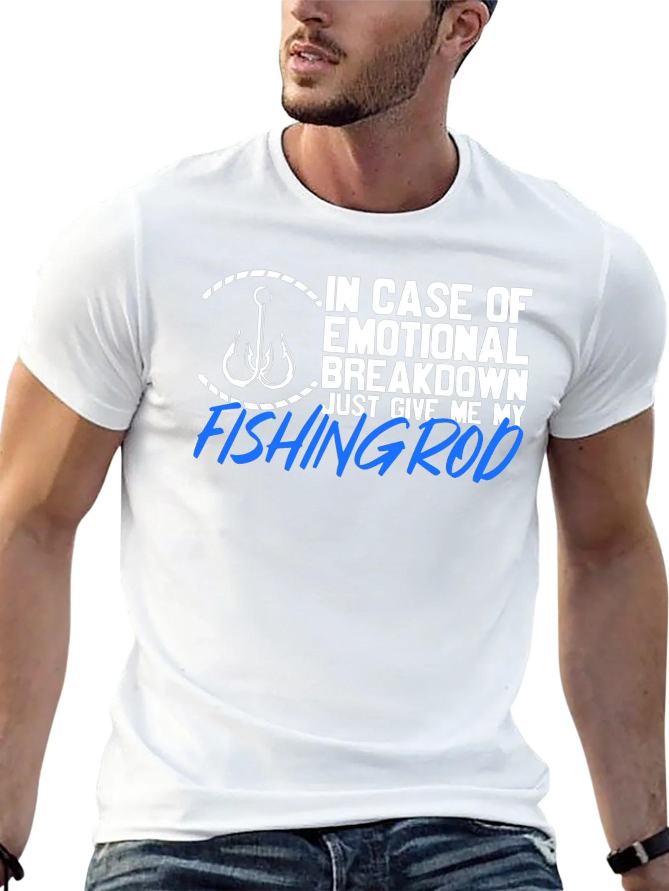 Fishing Rod Emotional Support T-Shirt