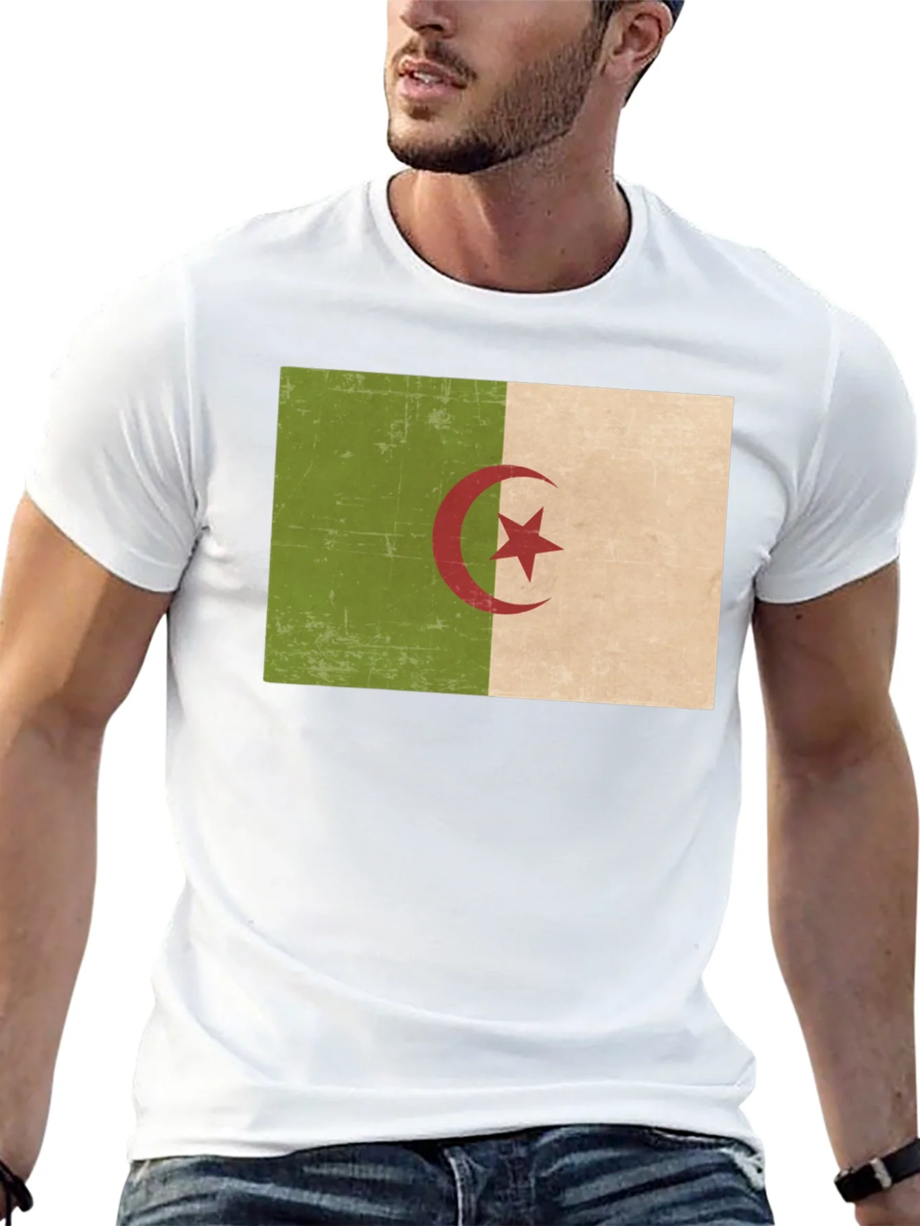 Algeria Flag T-Shirt - Black Cotton Tee