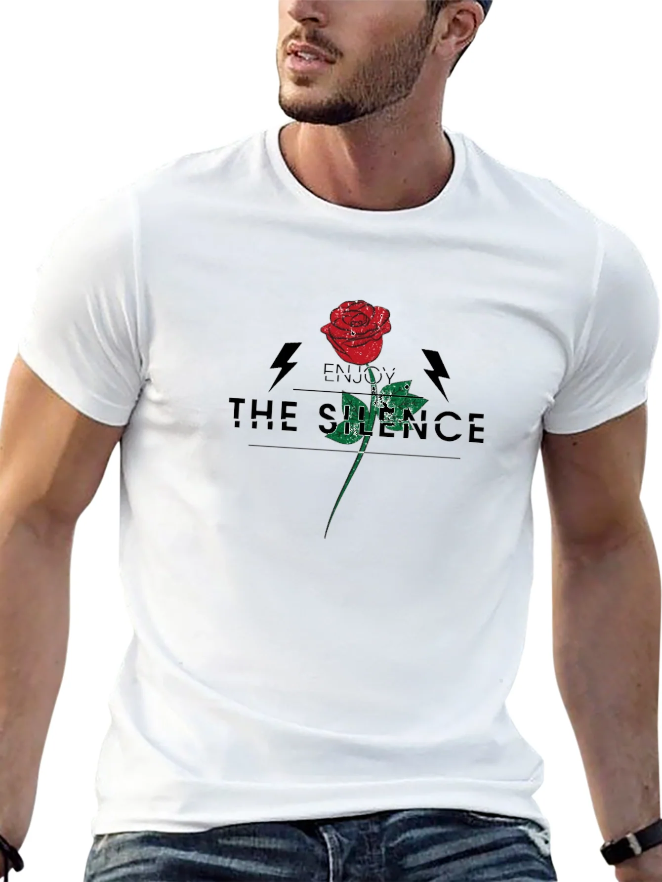 Enjoy The Silence Rose Graphic T-Shirt