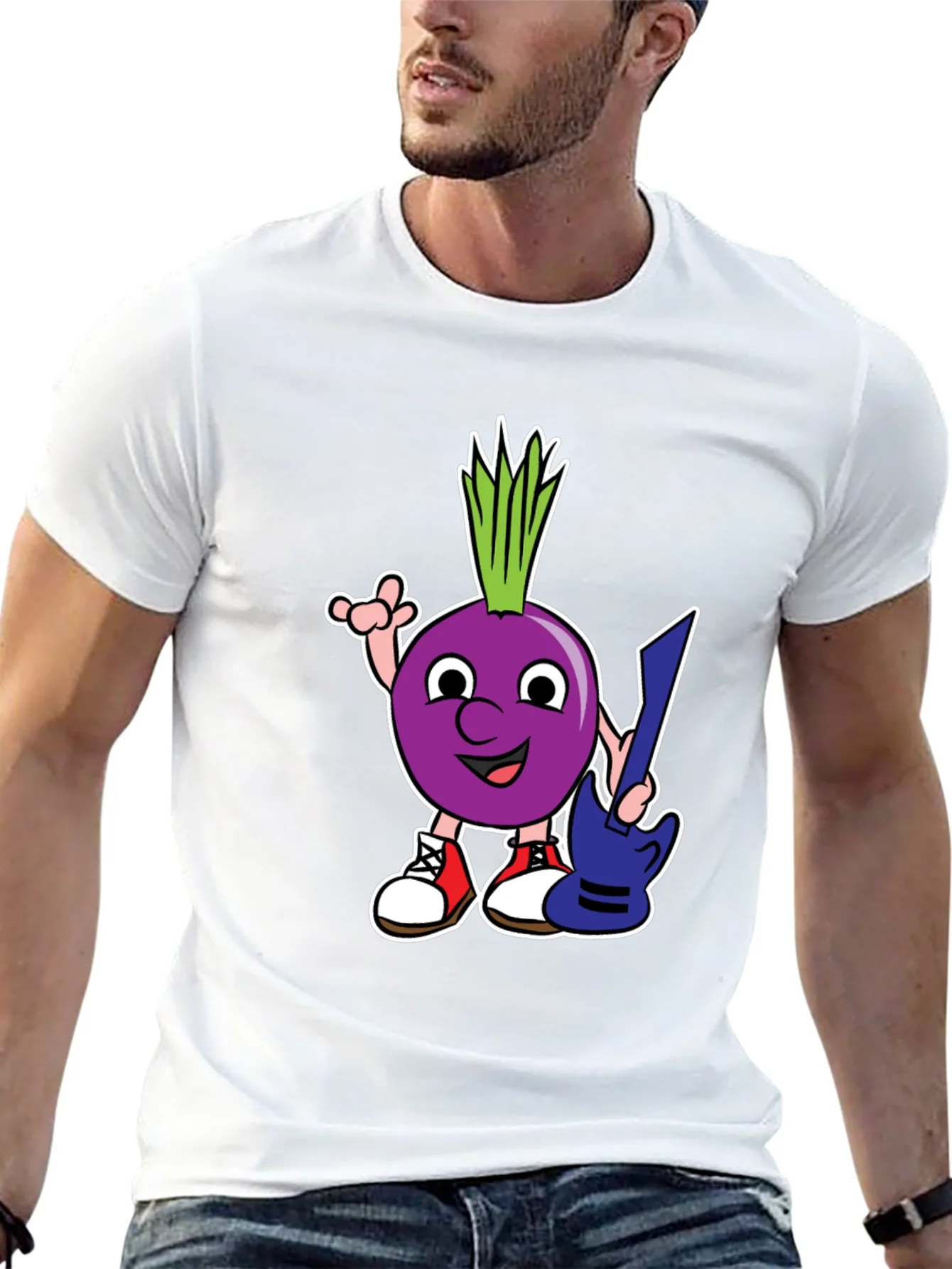 Cartoon Onion Guitarist T-Shirt