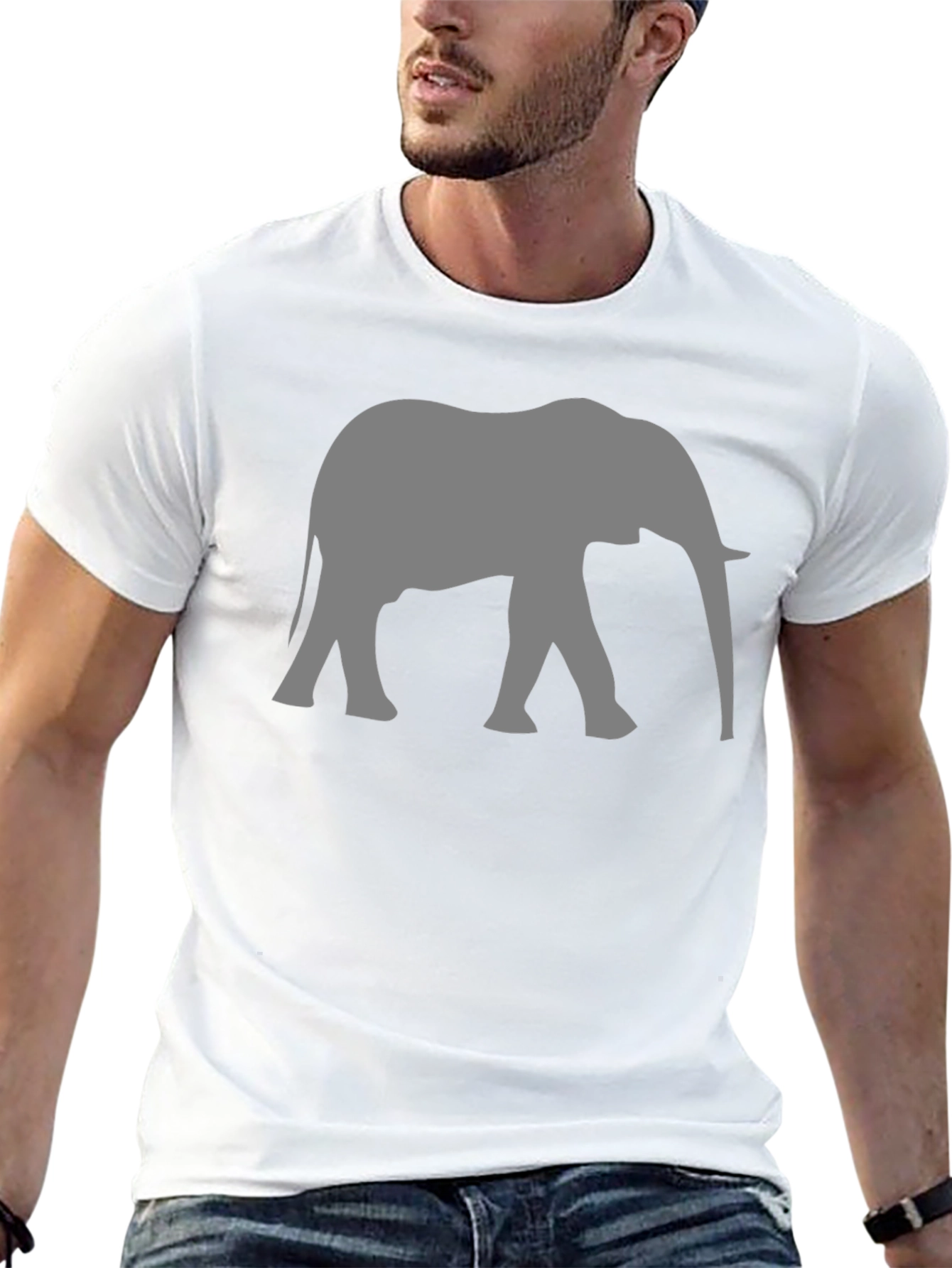 Elephant Graphic Tee - Black Cotton Comfort