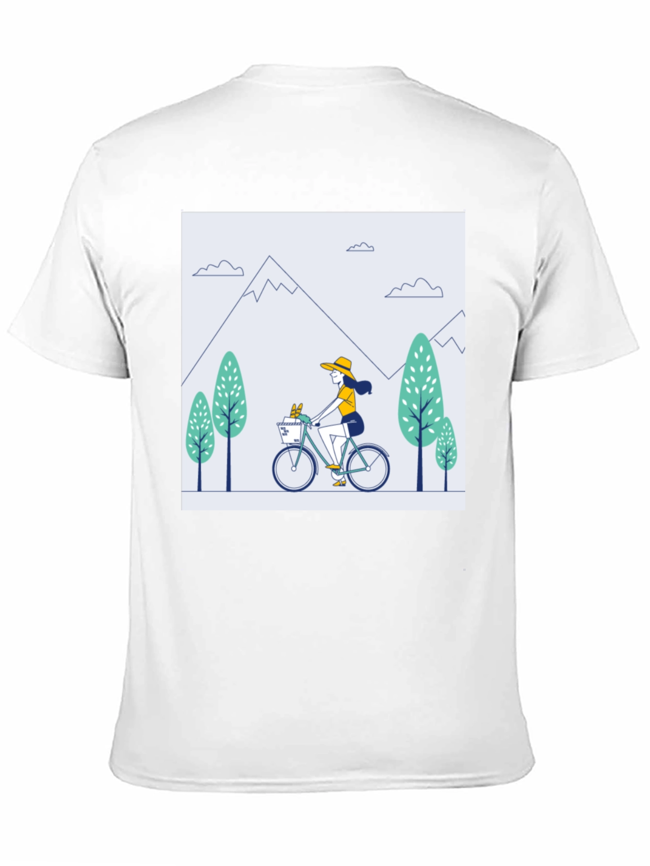 Bicycle Ride Graphic Tee - Mountain Scene Shirt