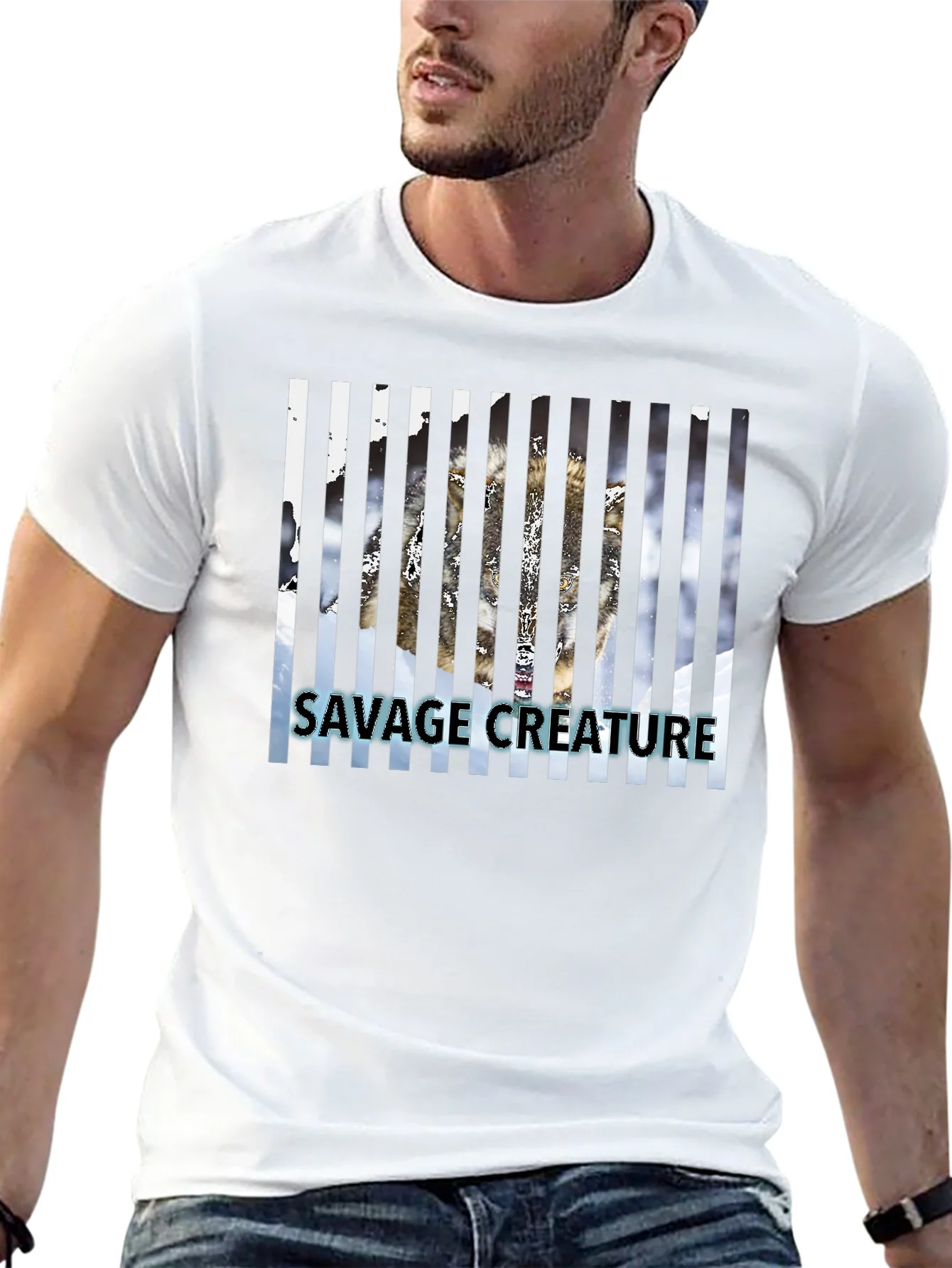 Savage Creature Graphic Tee - Black