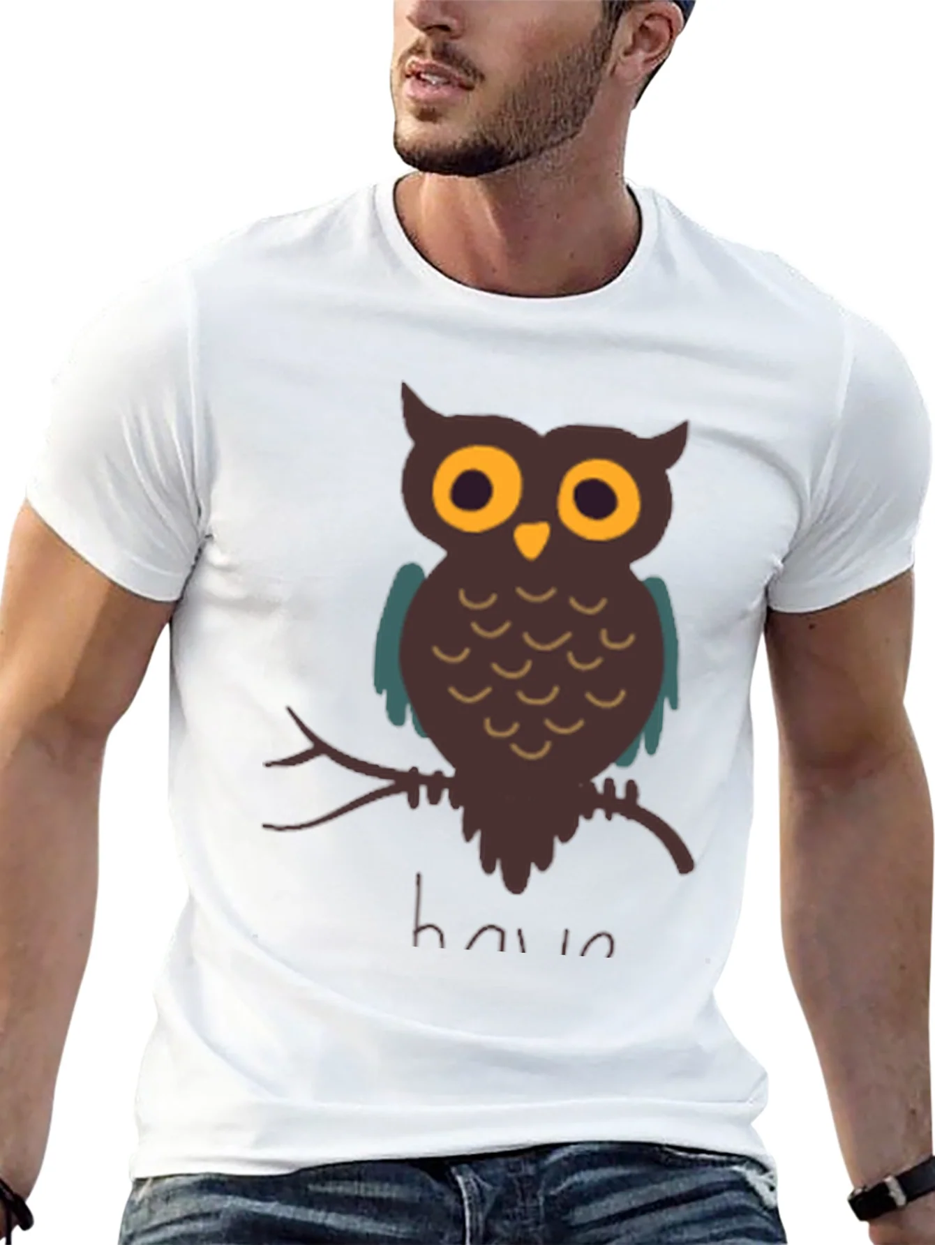 Owl Graphic T-Shirt - Mens Casual Tee