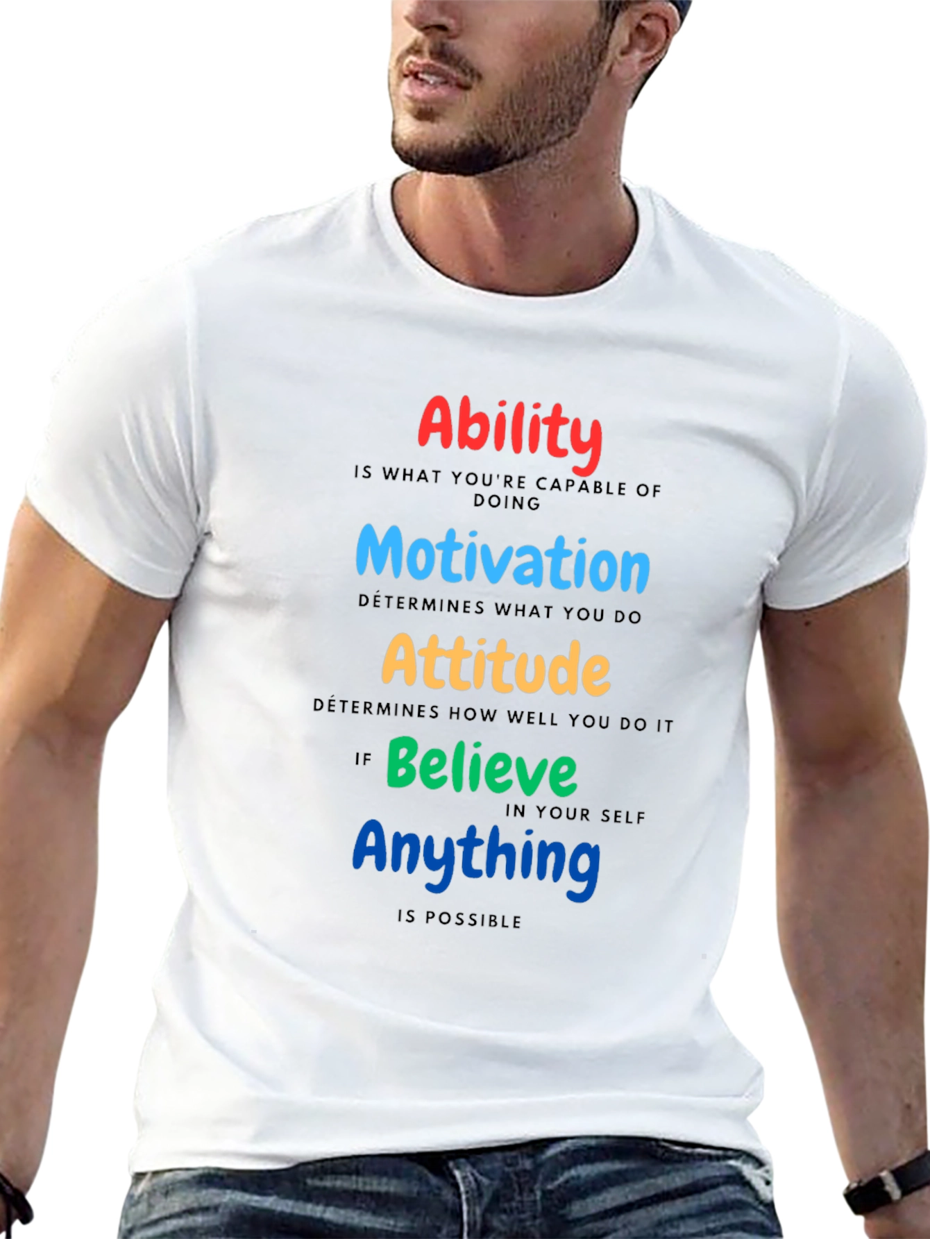 Motivational T-Shirt: Ability Motivation Attitude Believe