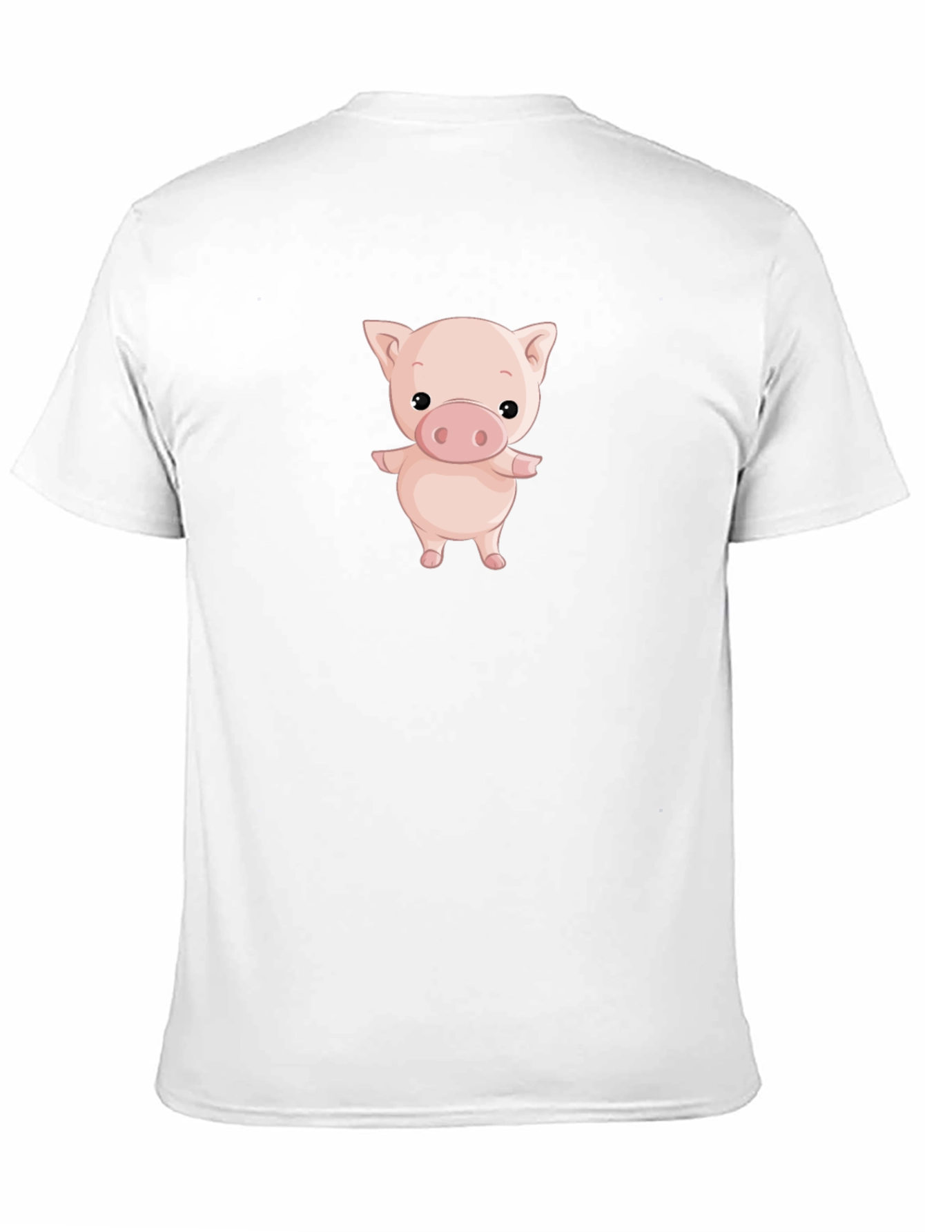 Cute Pig Graphic Print Black T-Shirt