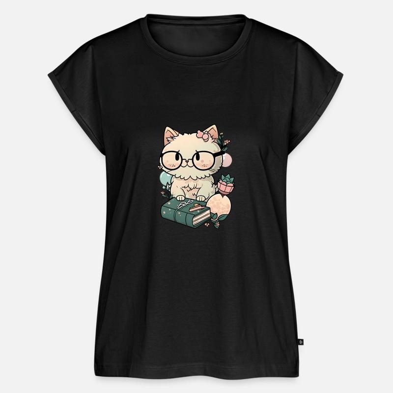 A cat with glasses and book