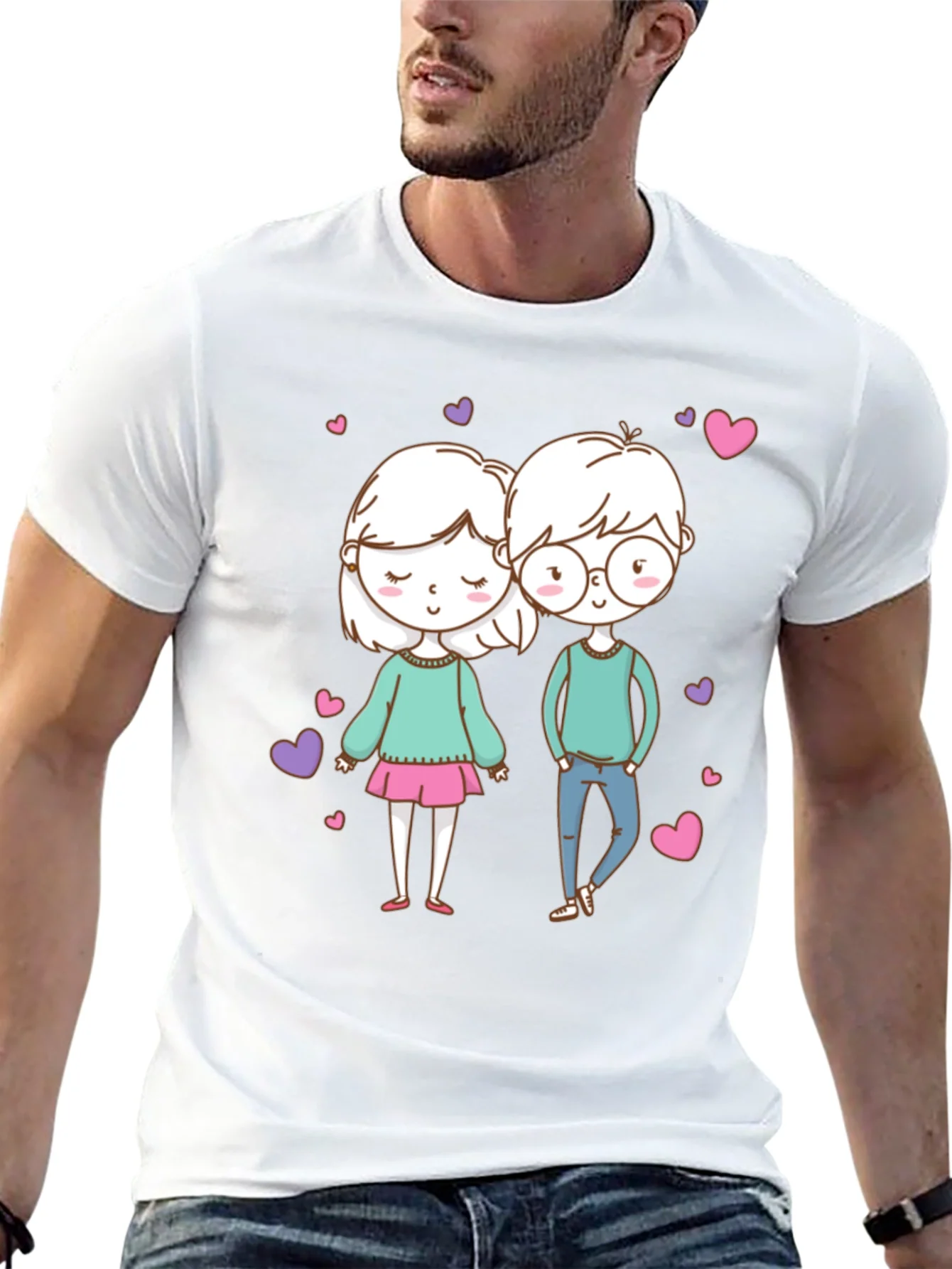 Cute Cartoon Couple T-Shirt
