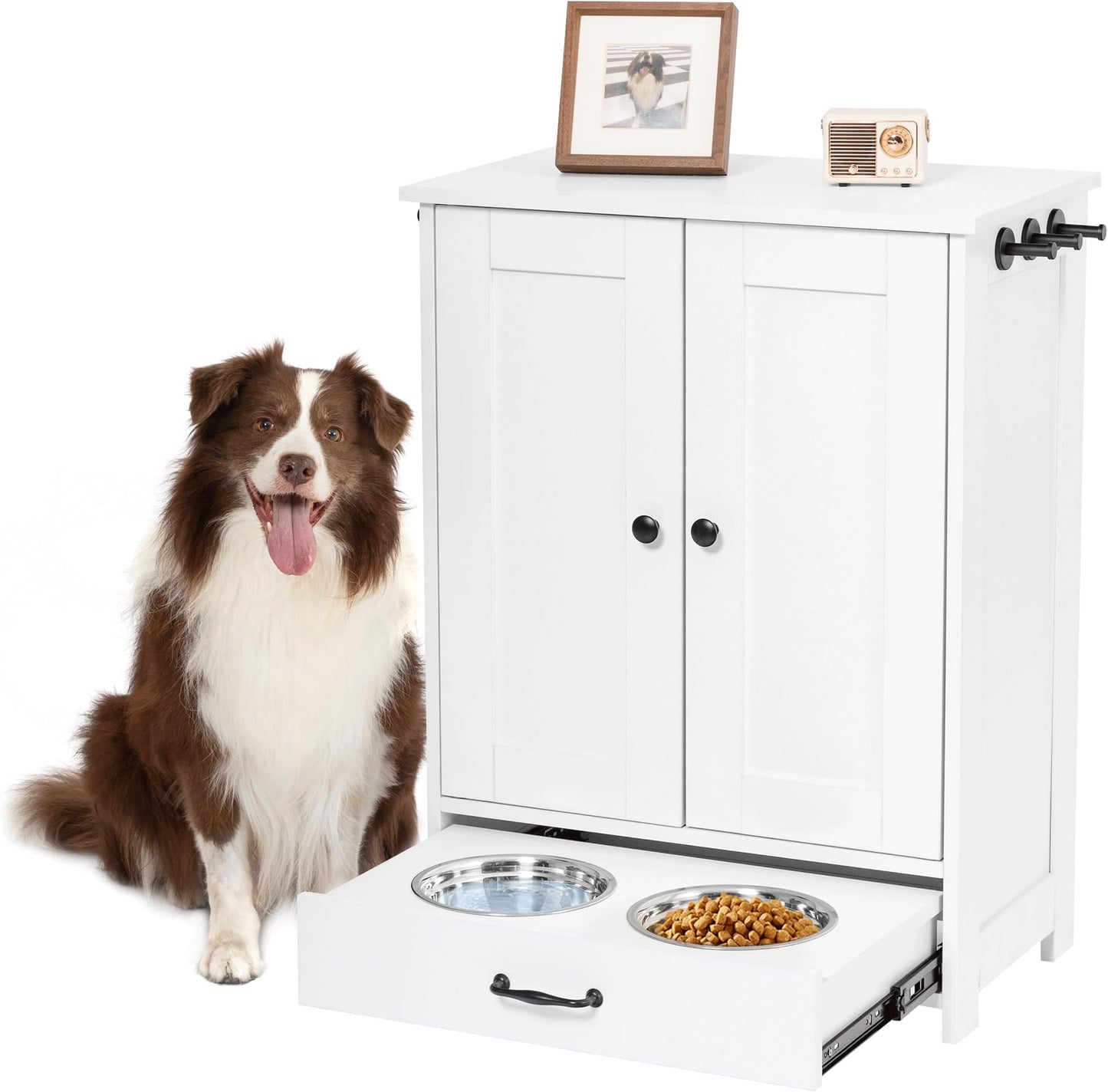 ALINE FURNITURE Dog Feeding Station with Storage C - Best Seller