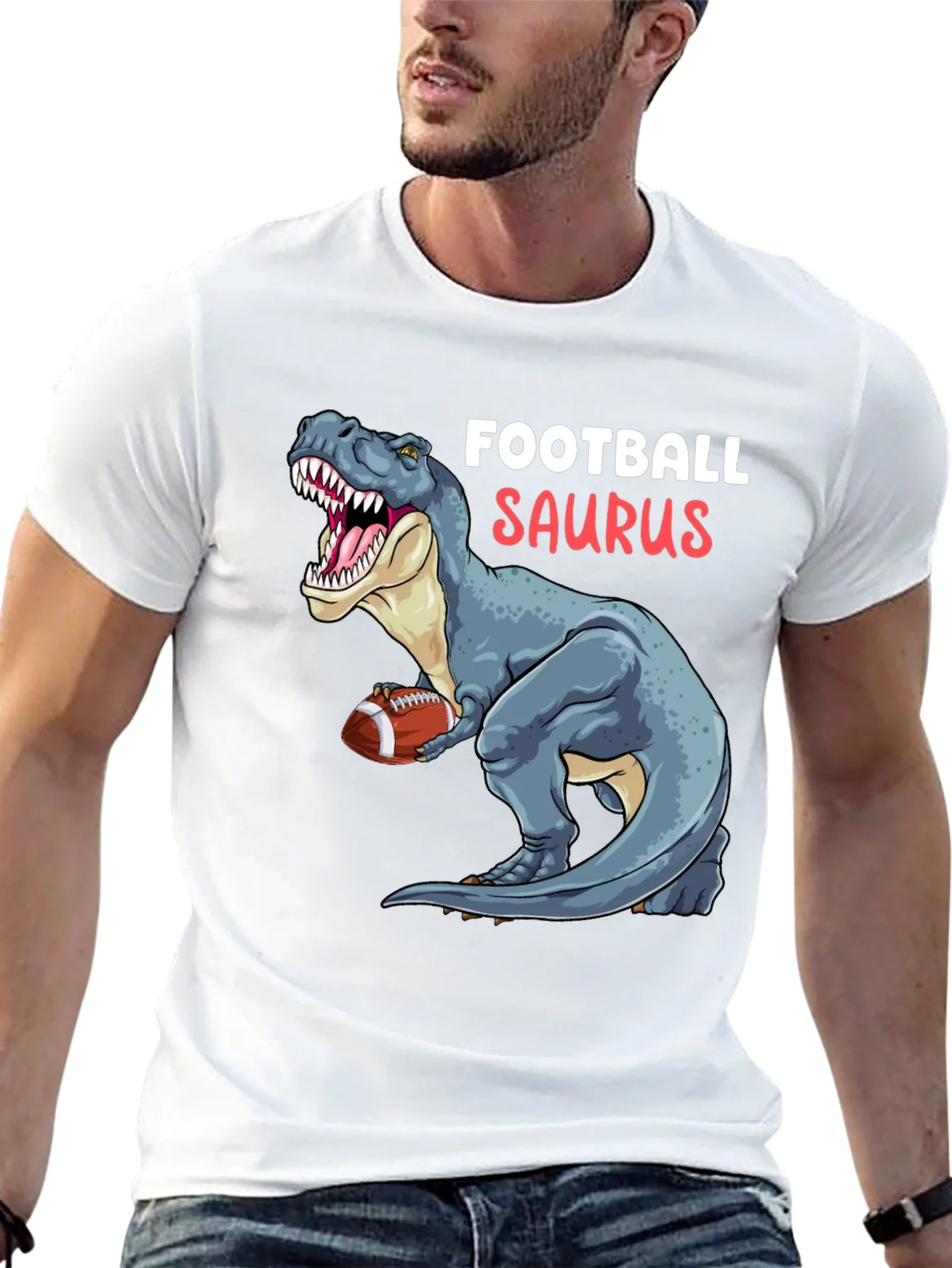 Football Saurus T-Shirt: Dinosaur Sports Tee