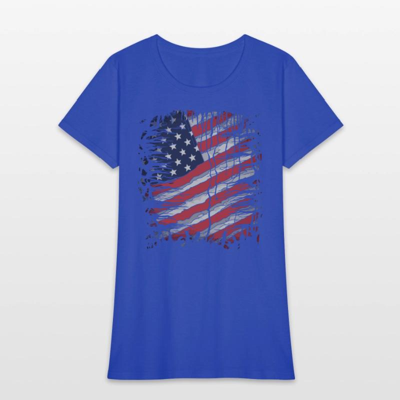 American Flag Ripped 4th of July USA