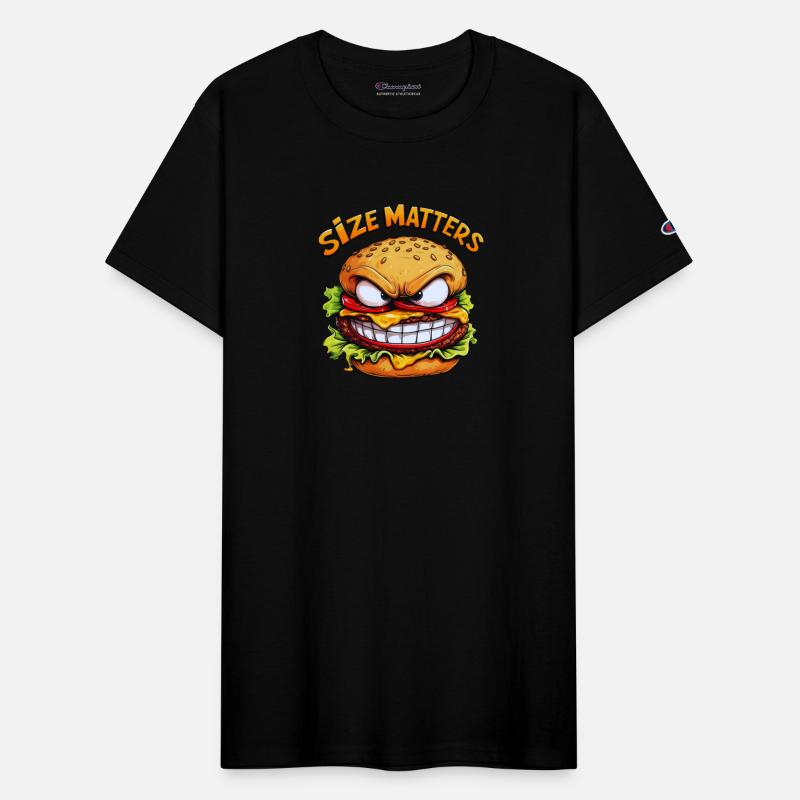 Angry Burger – "Size Matters" Funny Cartoon Desig