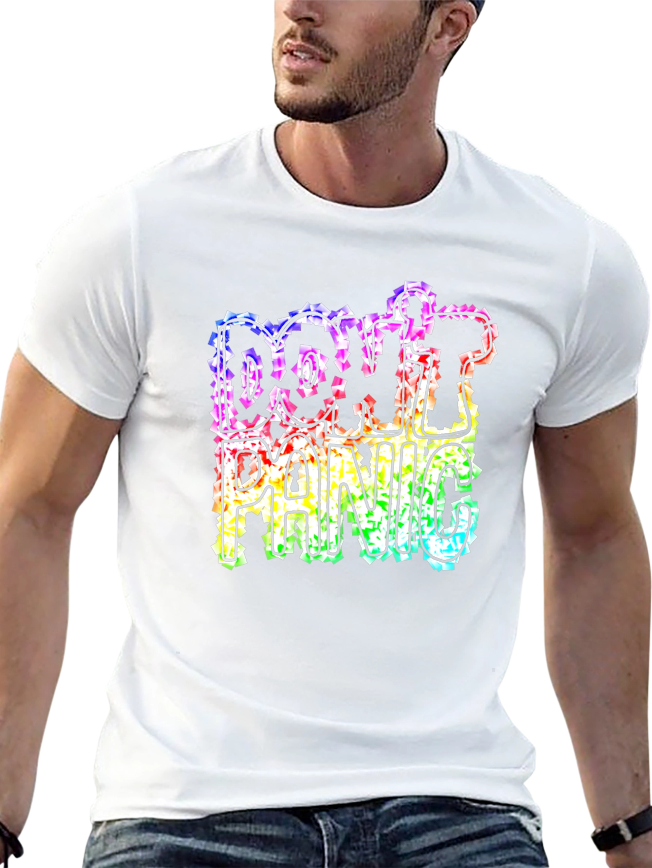 Dont Panic Rainbow Graphic Tee
