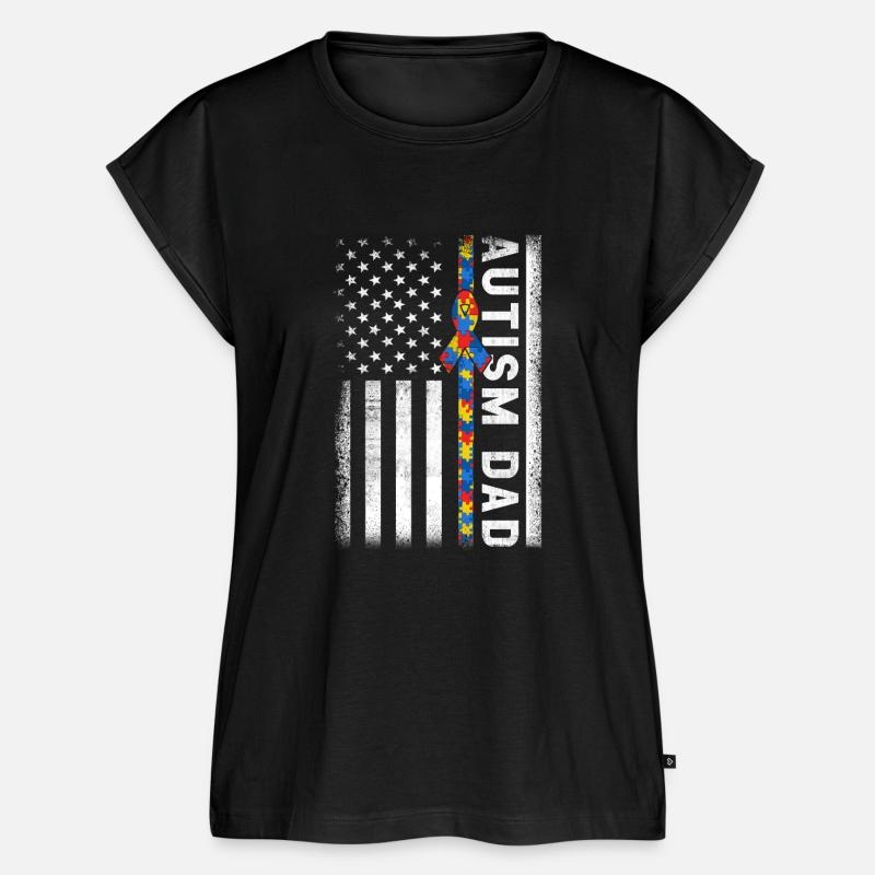 Autism Dad Awareness American Flag USA
