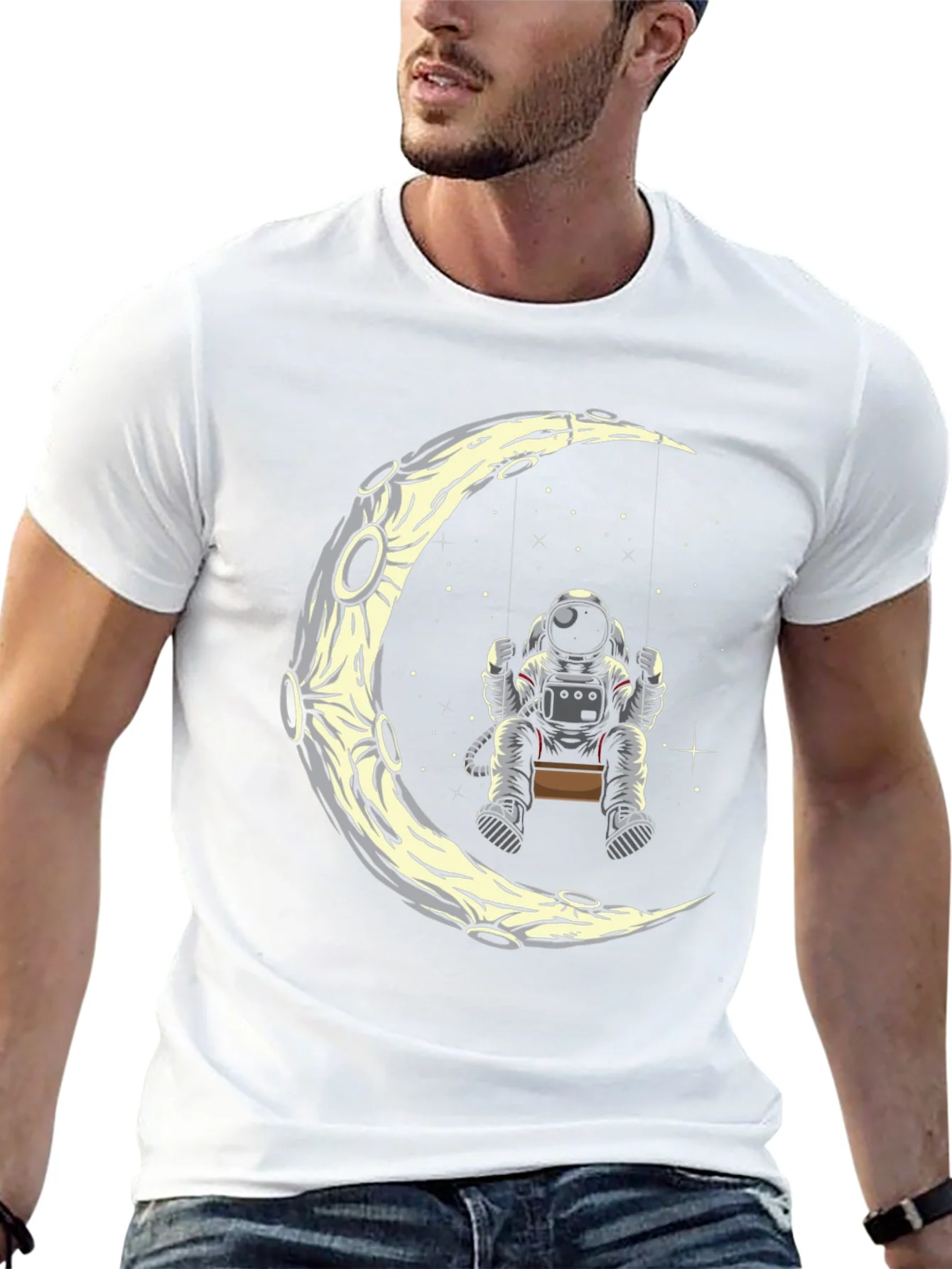 Astronaut Moon Swing Graphic Tee - Black