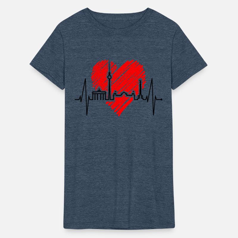 Berlin Skyline Heartbeat I Love Germany Fan Heart