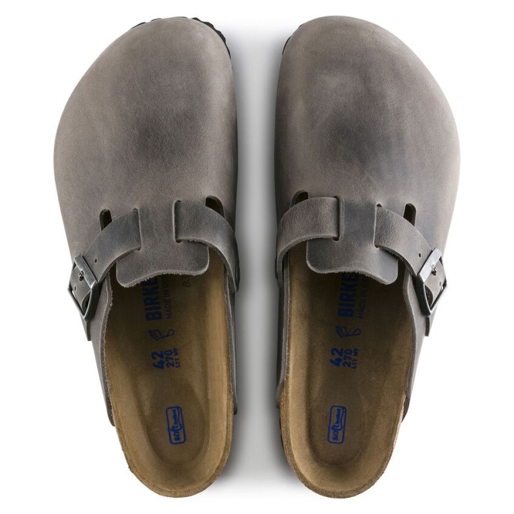 Birkenstock Boston Softbed Oiled Leather in Iron