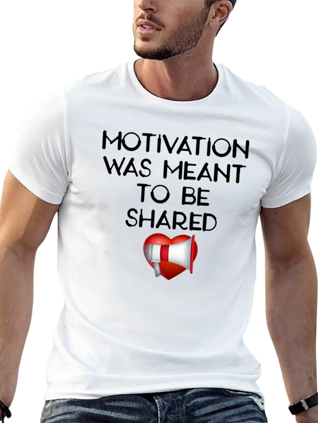 Motivational Shared Heart Graphic T-Shirt