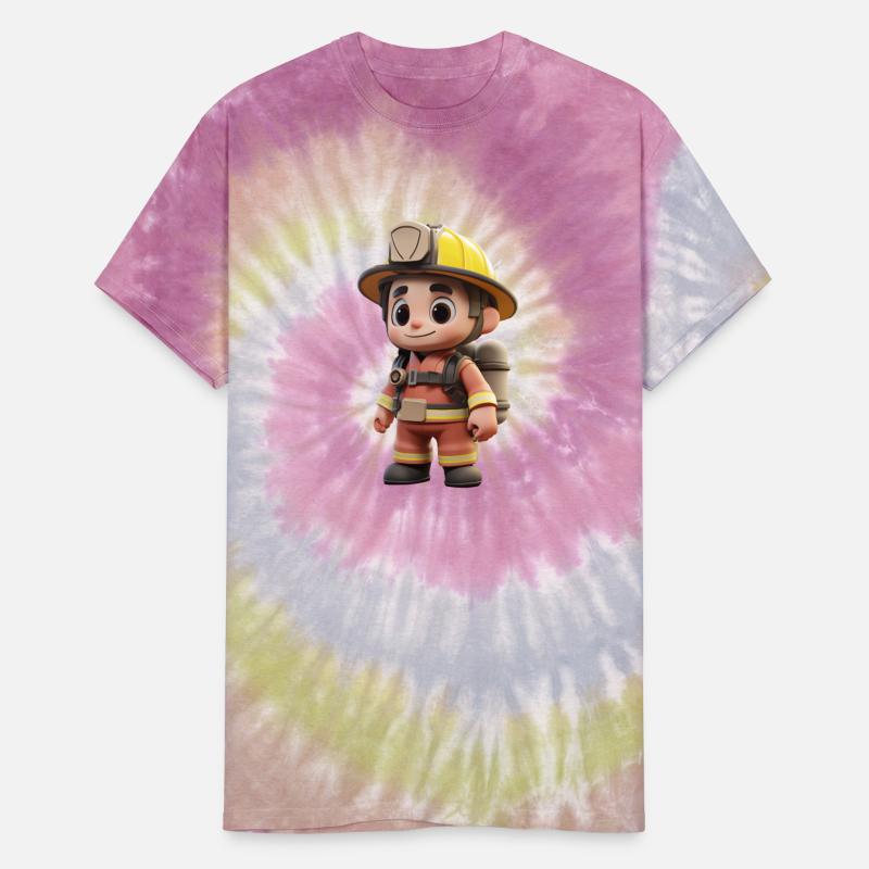 Cartoon Firefighter in Heroic Pose