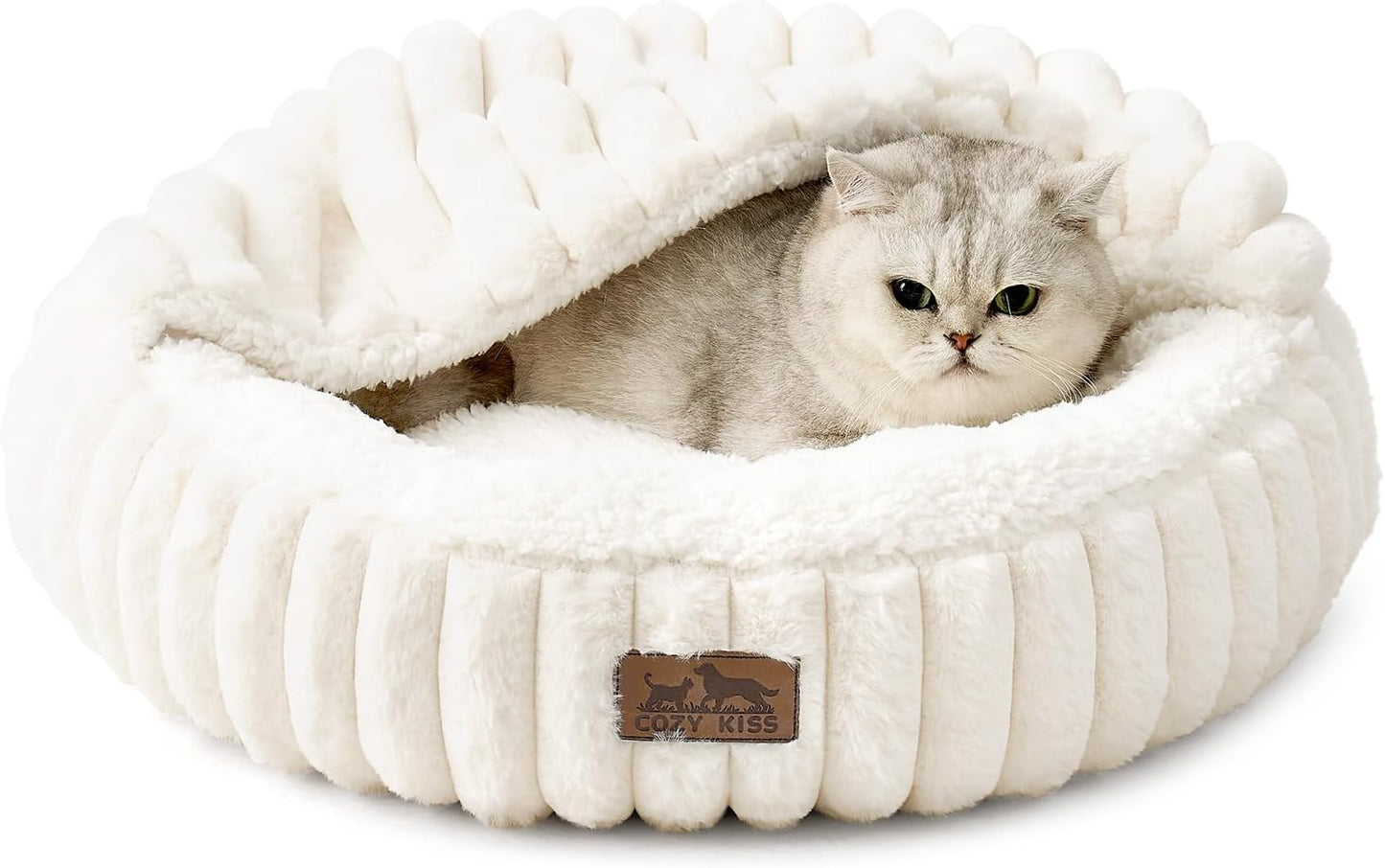 COZY KISS Cat Dog Bed for Winter, Warm, Semi-Close - Best Seller