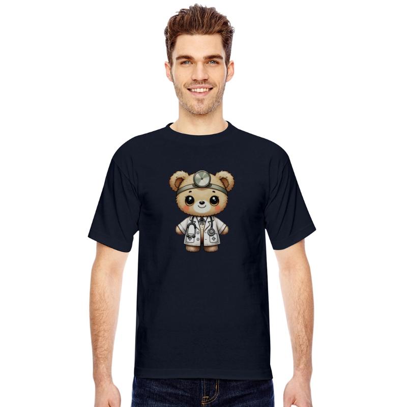 cute cuddly toy teddy doctor with doctor's coat