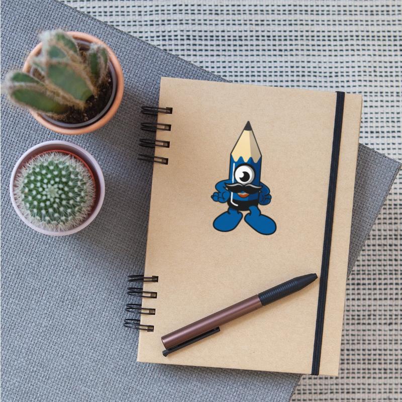 cute flat pencil drawing with a thick mustache