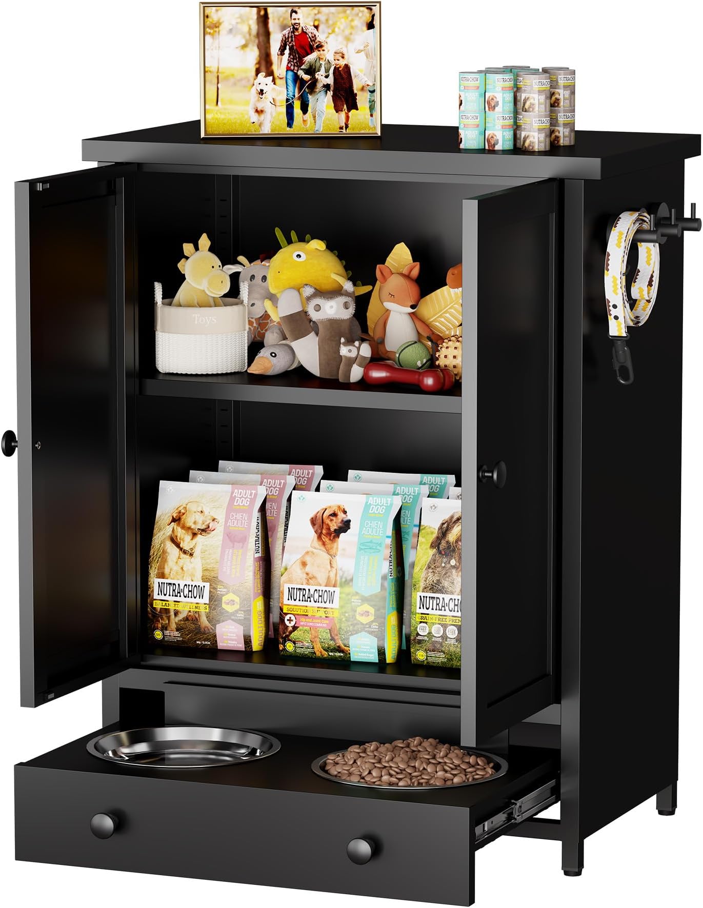 Dog Feeding Station with Storage, Metal Dog Food S - Premium Quality