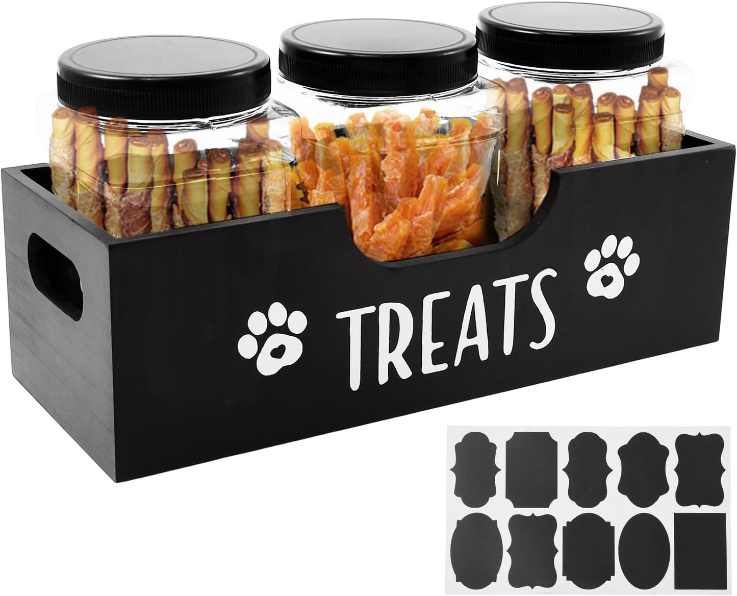 Dog Treat Container, Wood Dog Food Storage Contain - Premium Quality