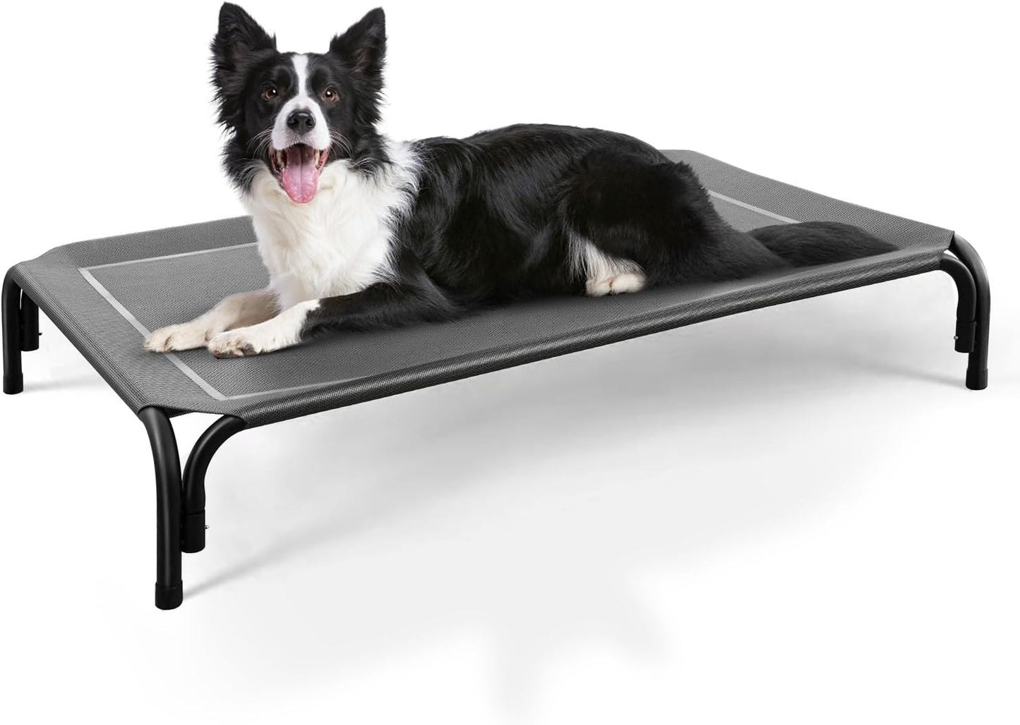 DOPEDIO Raised Dog Bed Dark Grey L Size Cooling Br - Latest Style