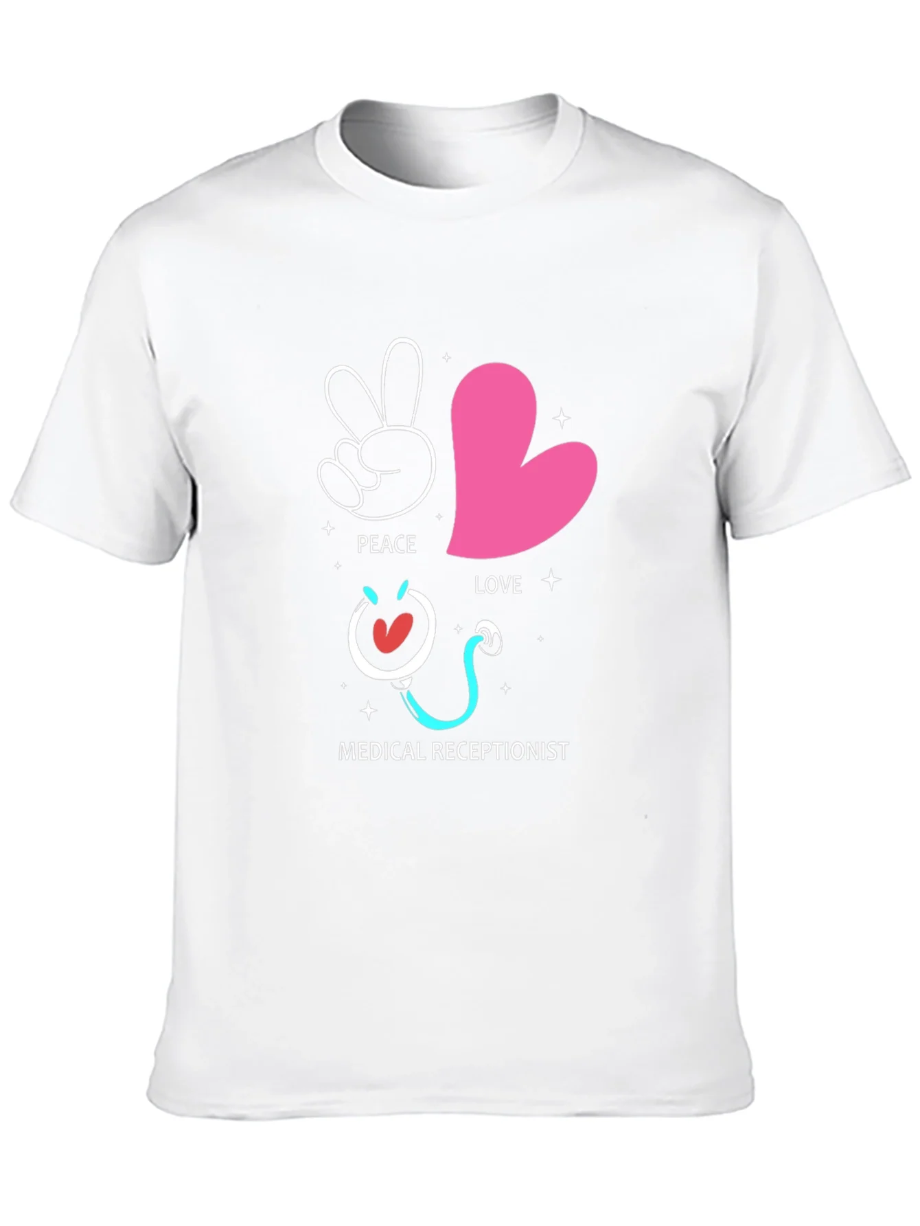 Peace Love Medical Receptionist Graphic Tee