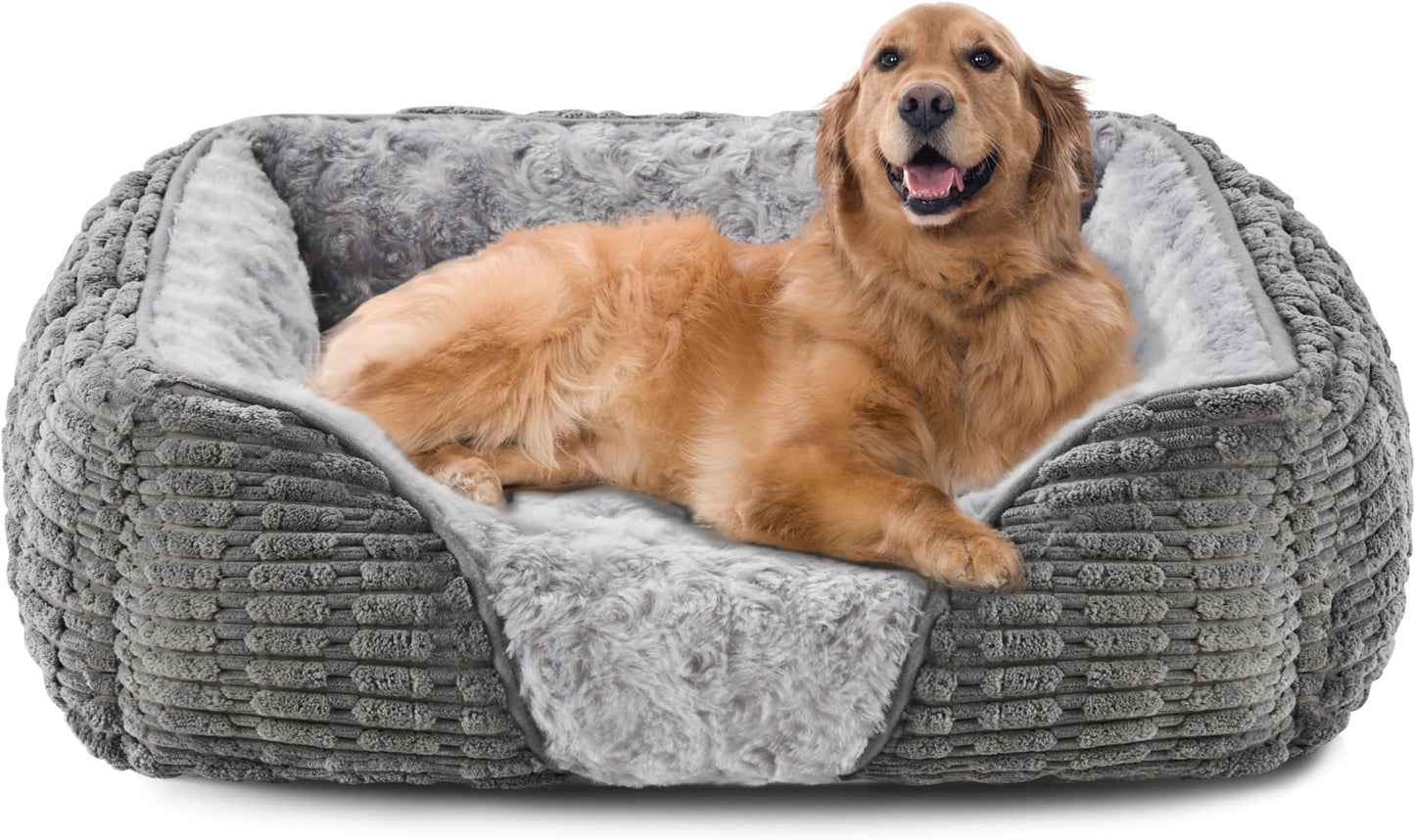 Extra Large Dog Bed Grey, XL Dog Beds Washable Pet - Top Rated