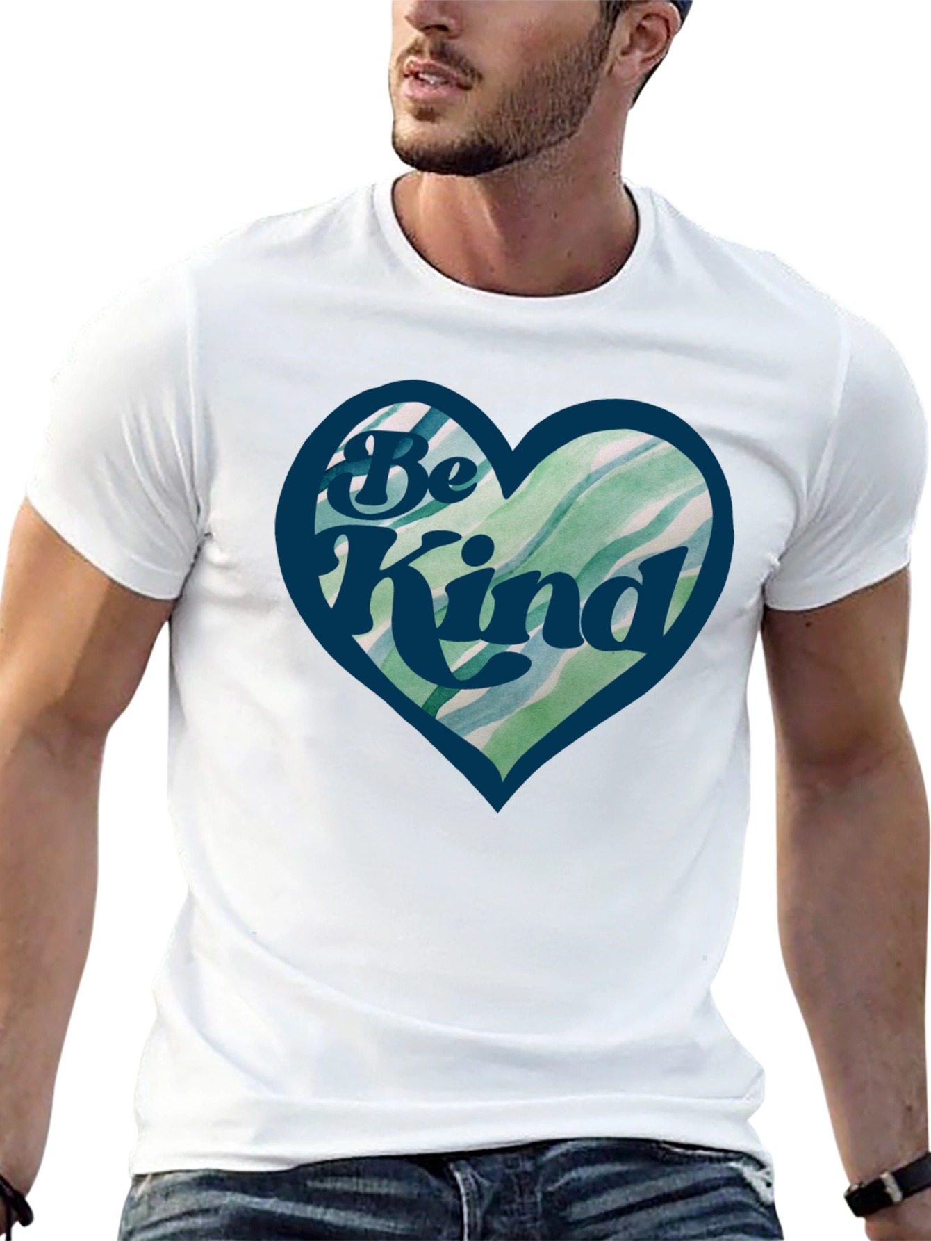 Be Kind Heart Graphic Black T-Shirt