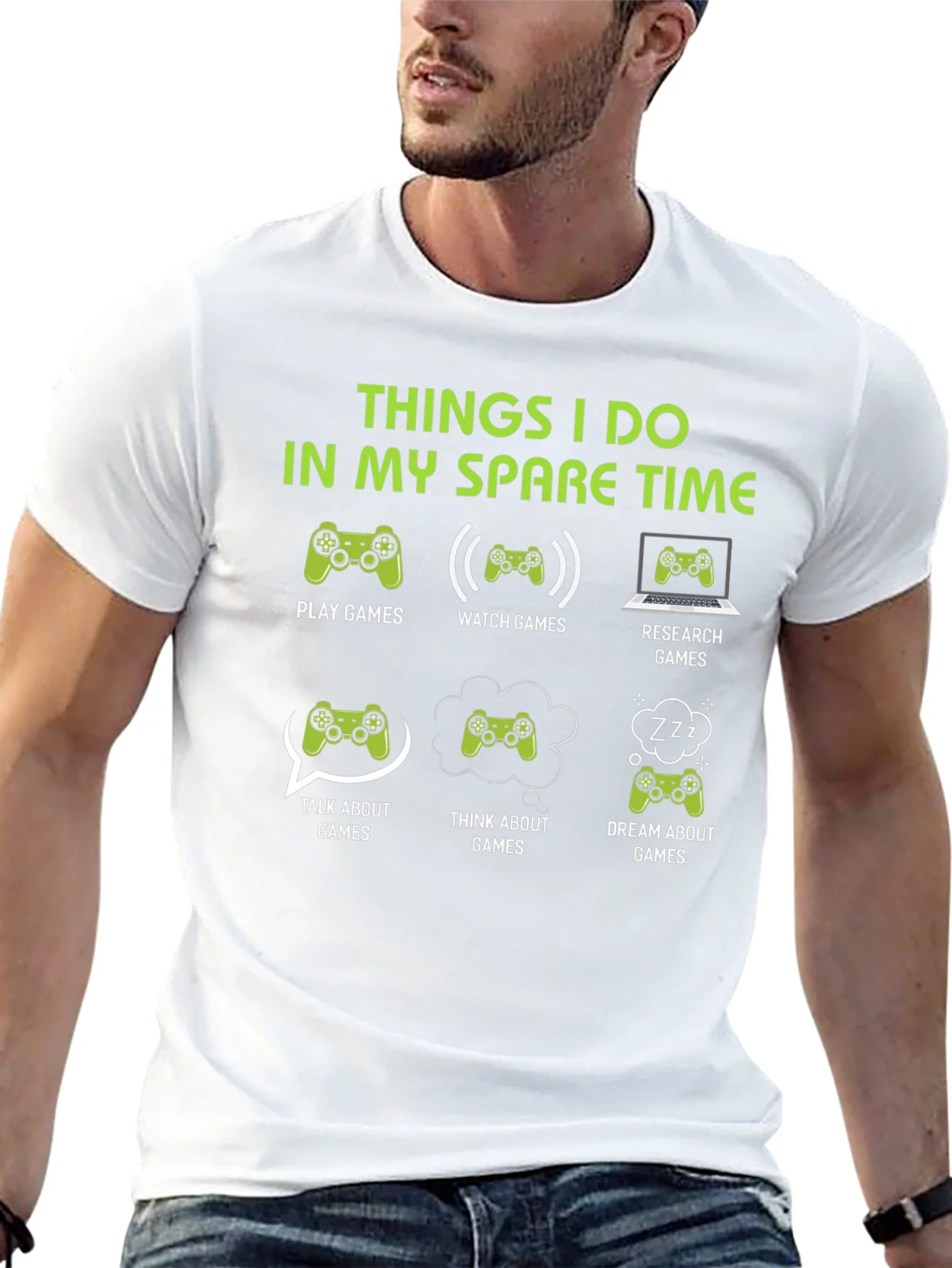 Gamer Spare Time T-Shirt - Play Watch Research Games