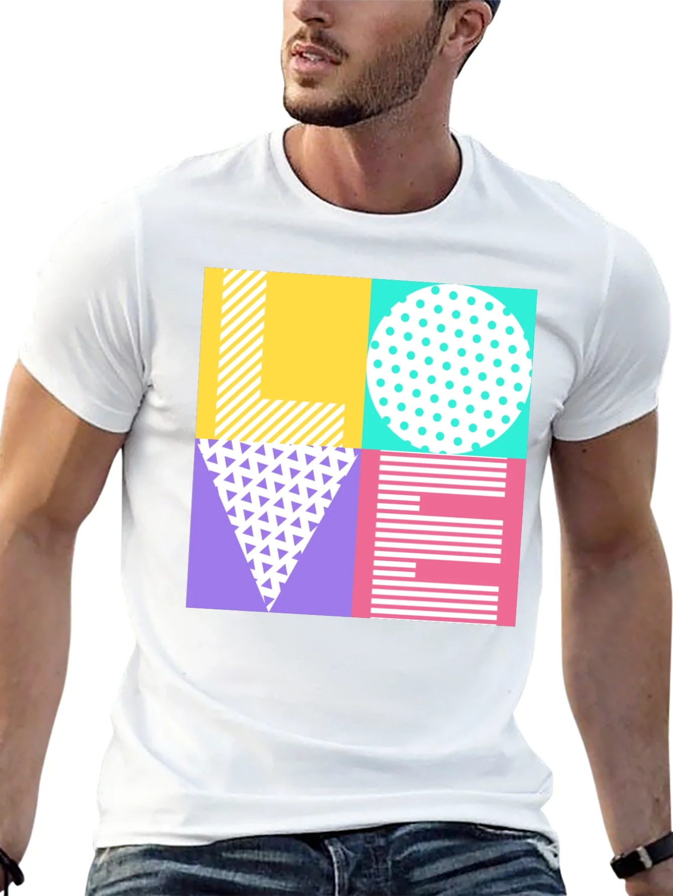 Retro LOVE Graphic Tee - Stylish Patterned Print