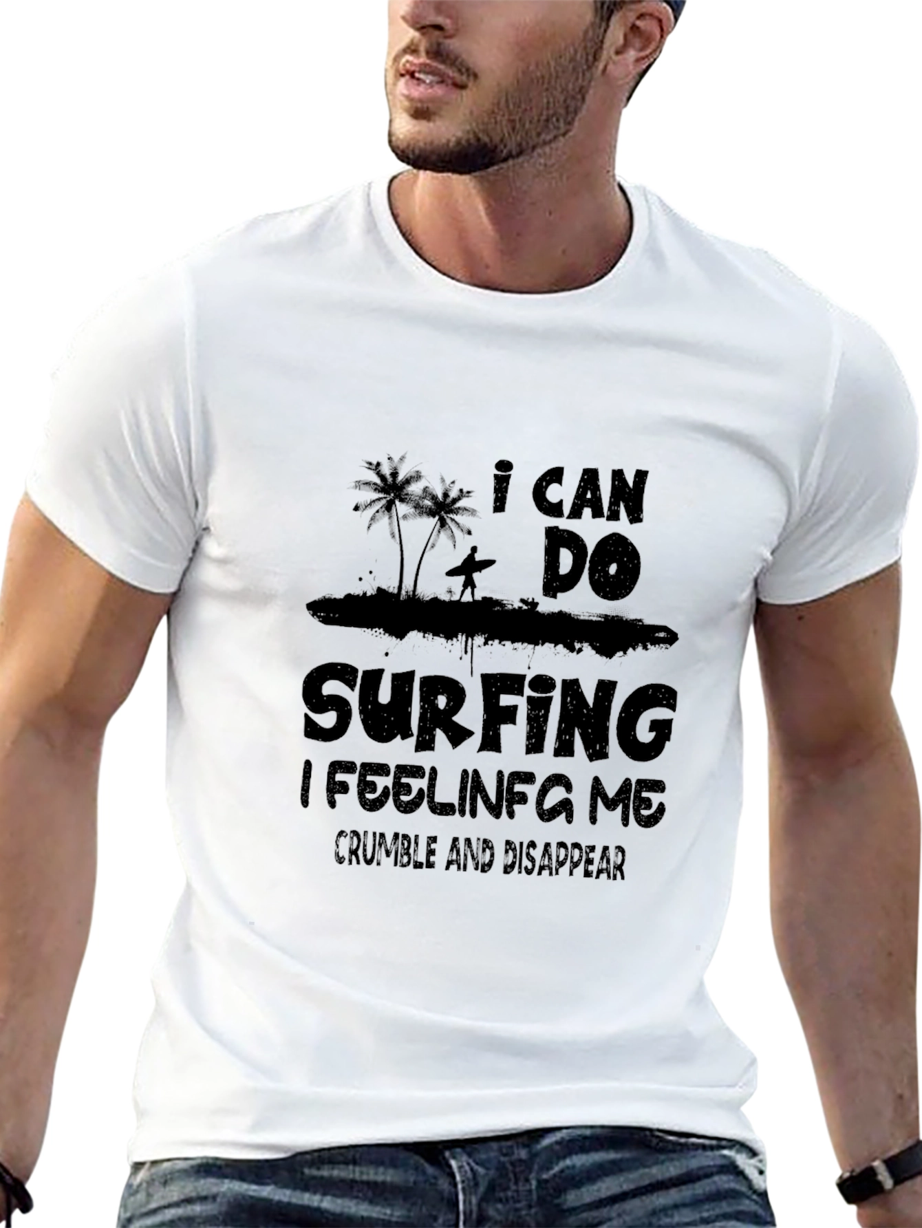 I Can Do Surfing Black Graphic Tee