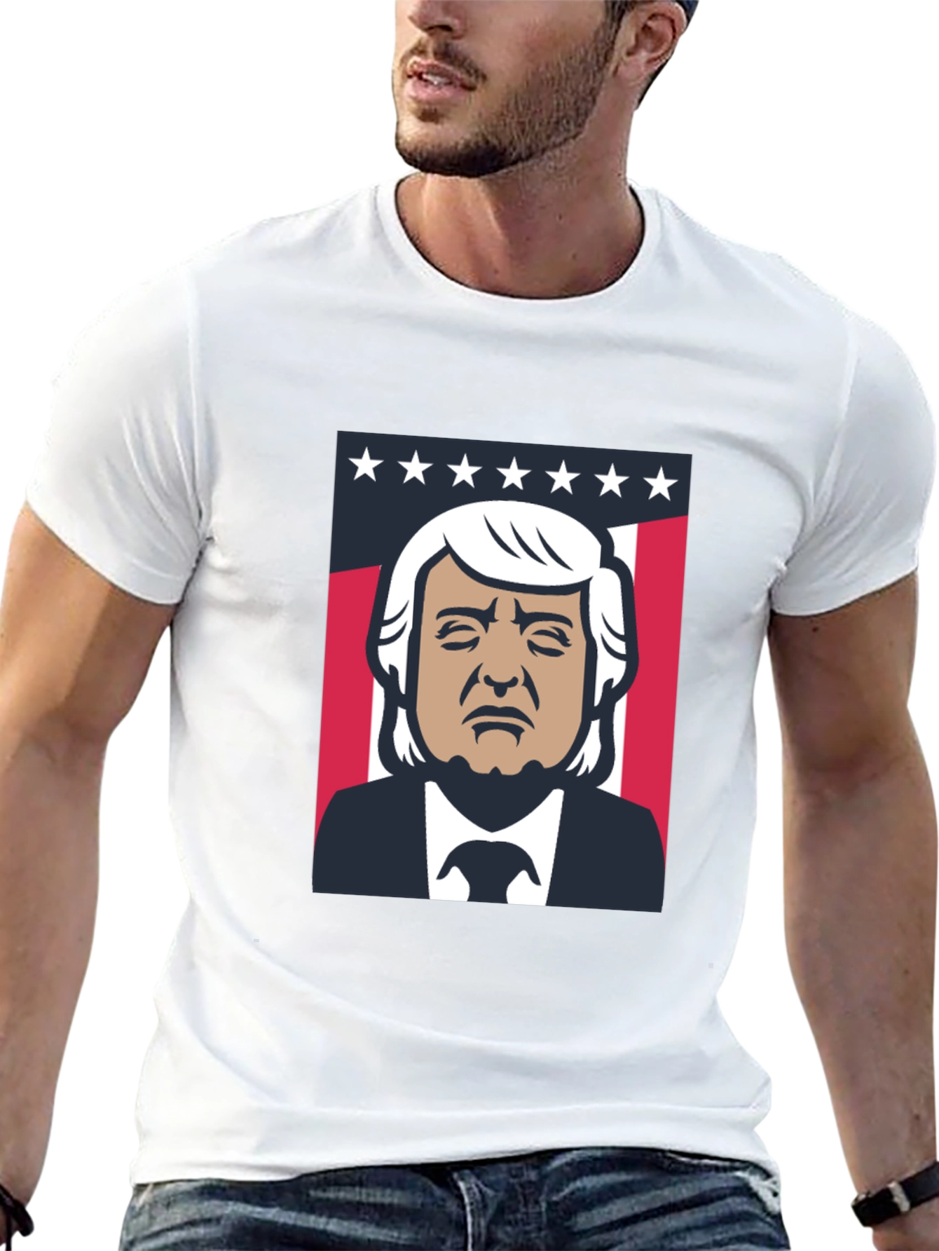 Trump Graphic Print Crew Neck Tee
